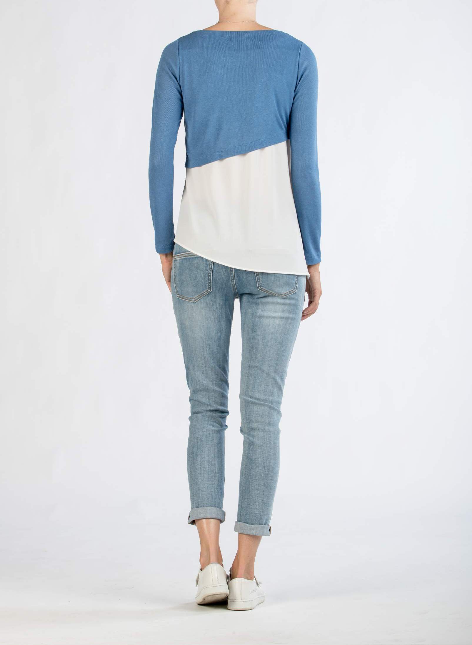 Asymmetric Maternity Jumper (Blue, XXS)
