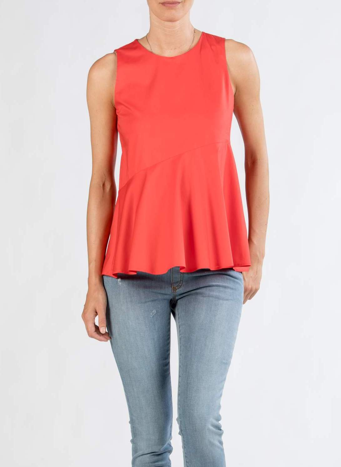 Asymmetrical Maternity Blouse (Coral, XXS)