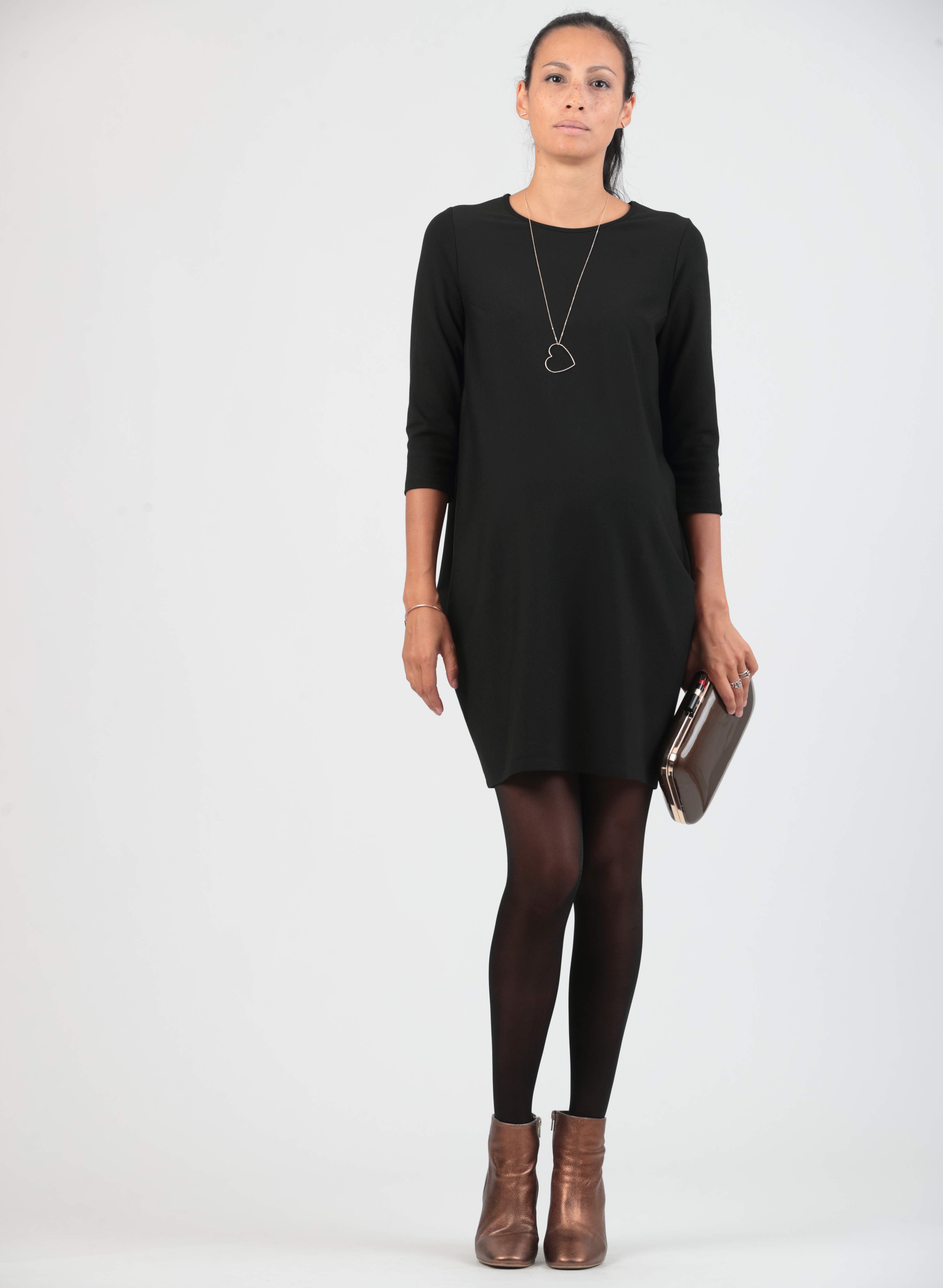 40 Den Push-Up Maternity Tights in Microfiber (Nero)