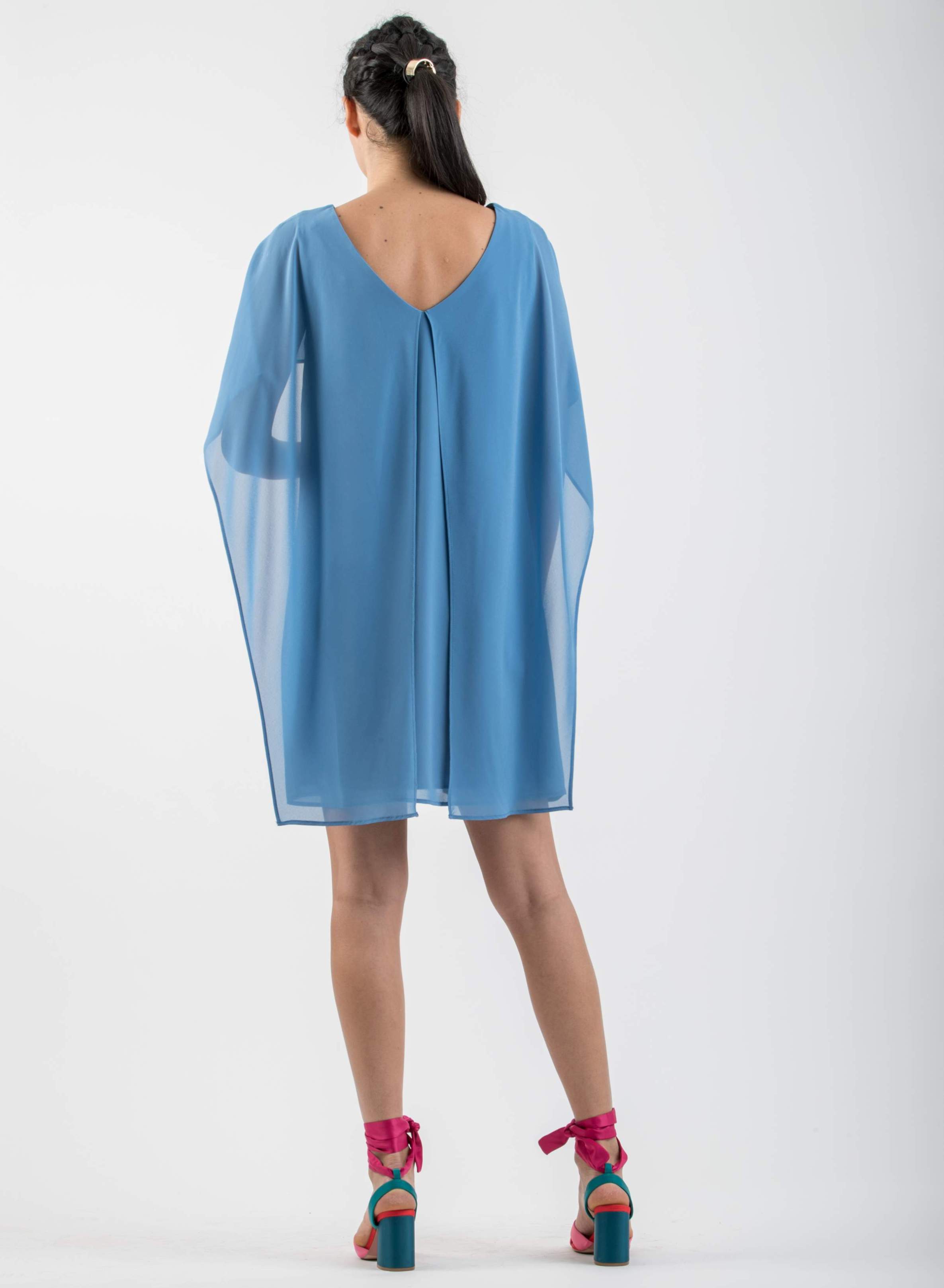 Abito Premaman con Mantellina (Azzurro, XS)