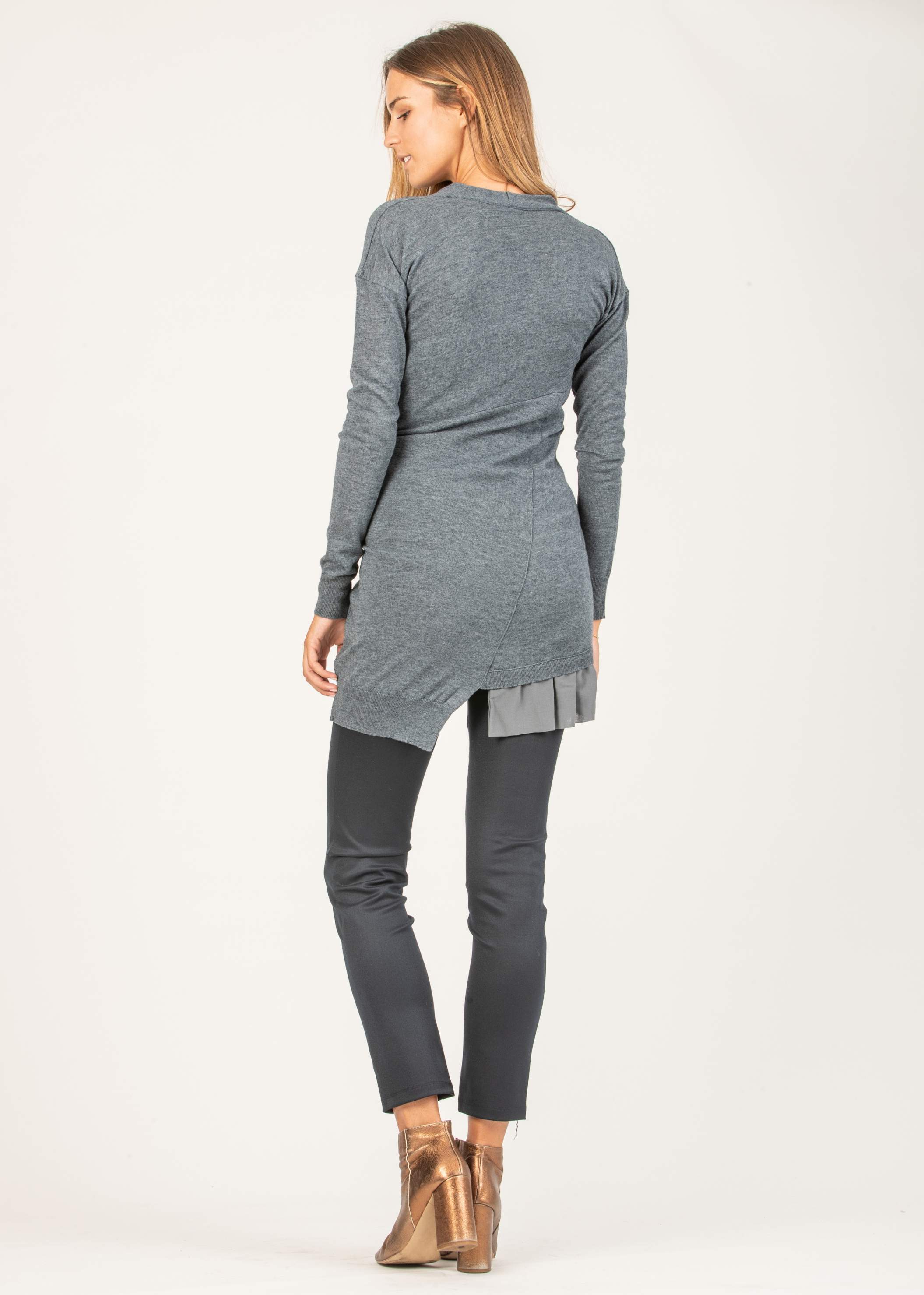 Pantalone Premaman Bielastico (Blu, XXS)