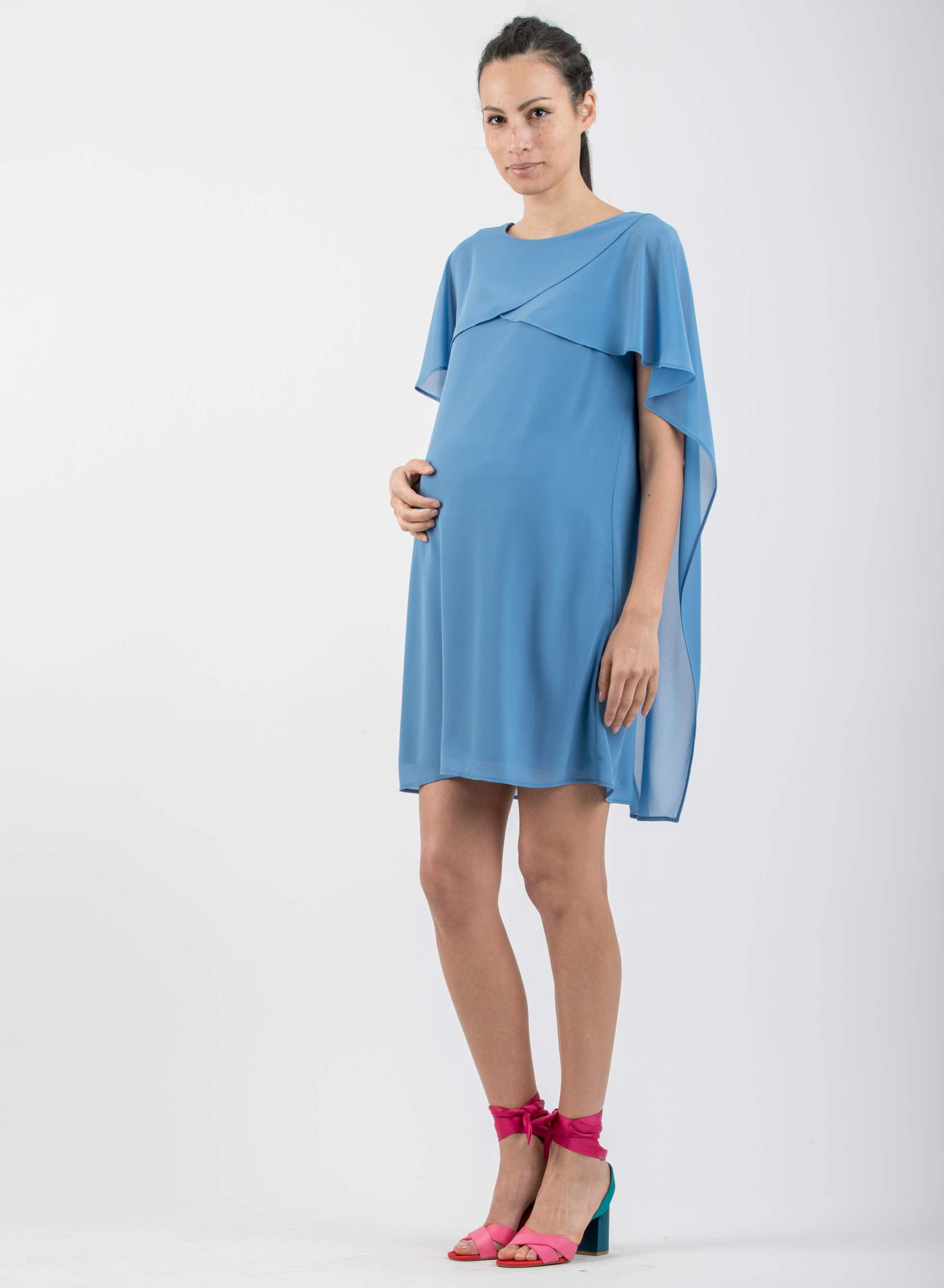 Abito Premaman con Mantellina (Azzurro, XS)