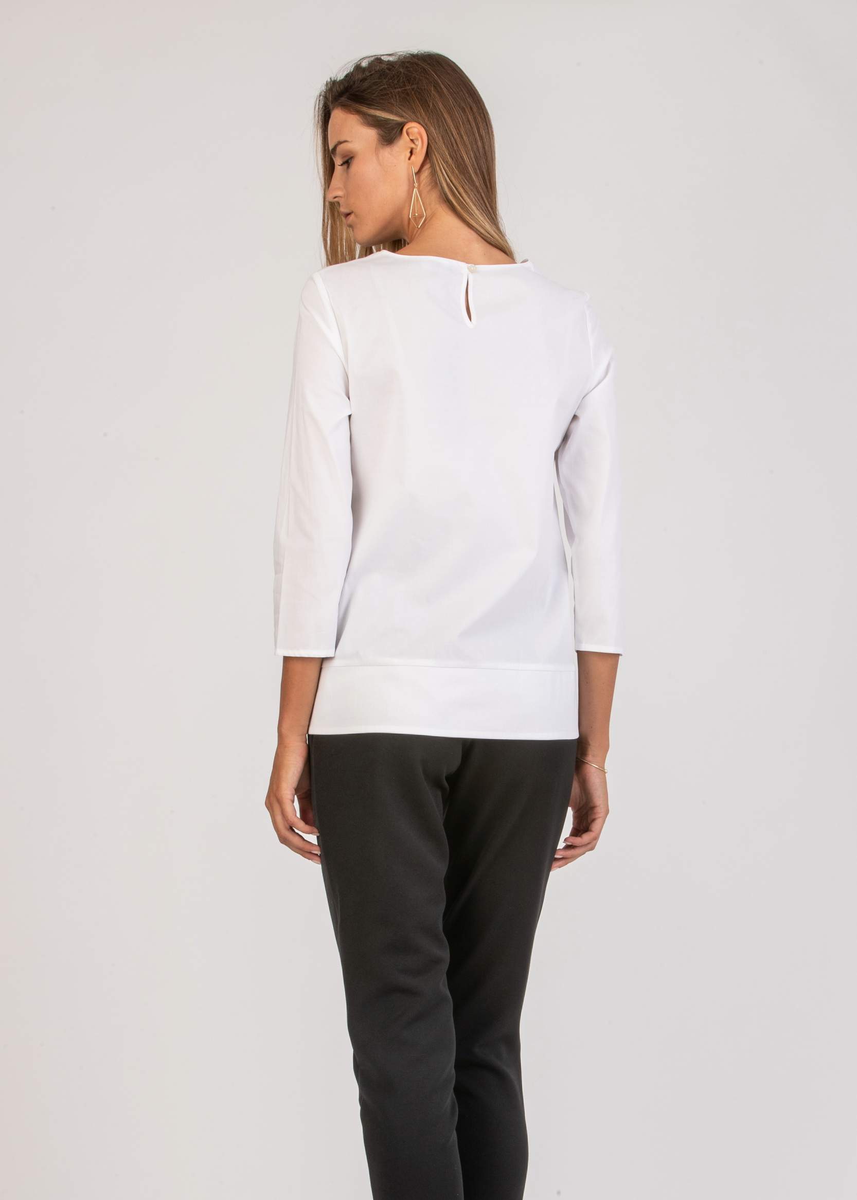 Embroidered Maternity Blouse (Ivory, XS)