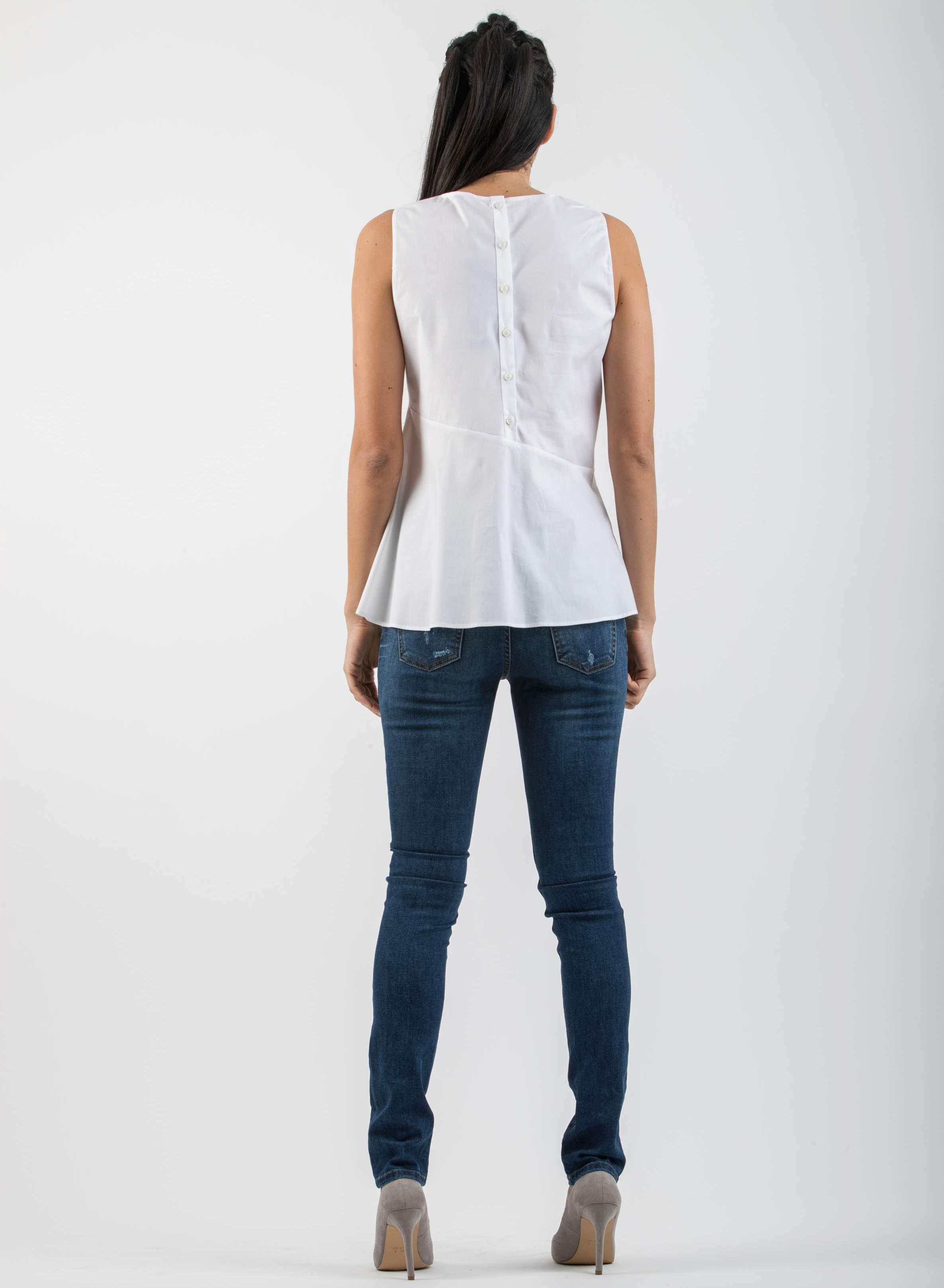Asymmetrical Maternity Blouse (Ivory, XXS)