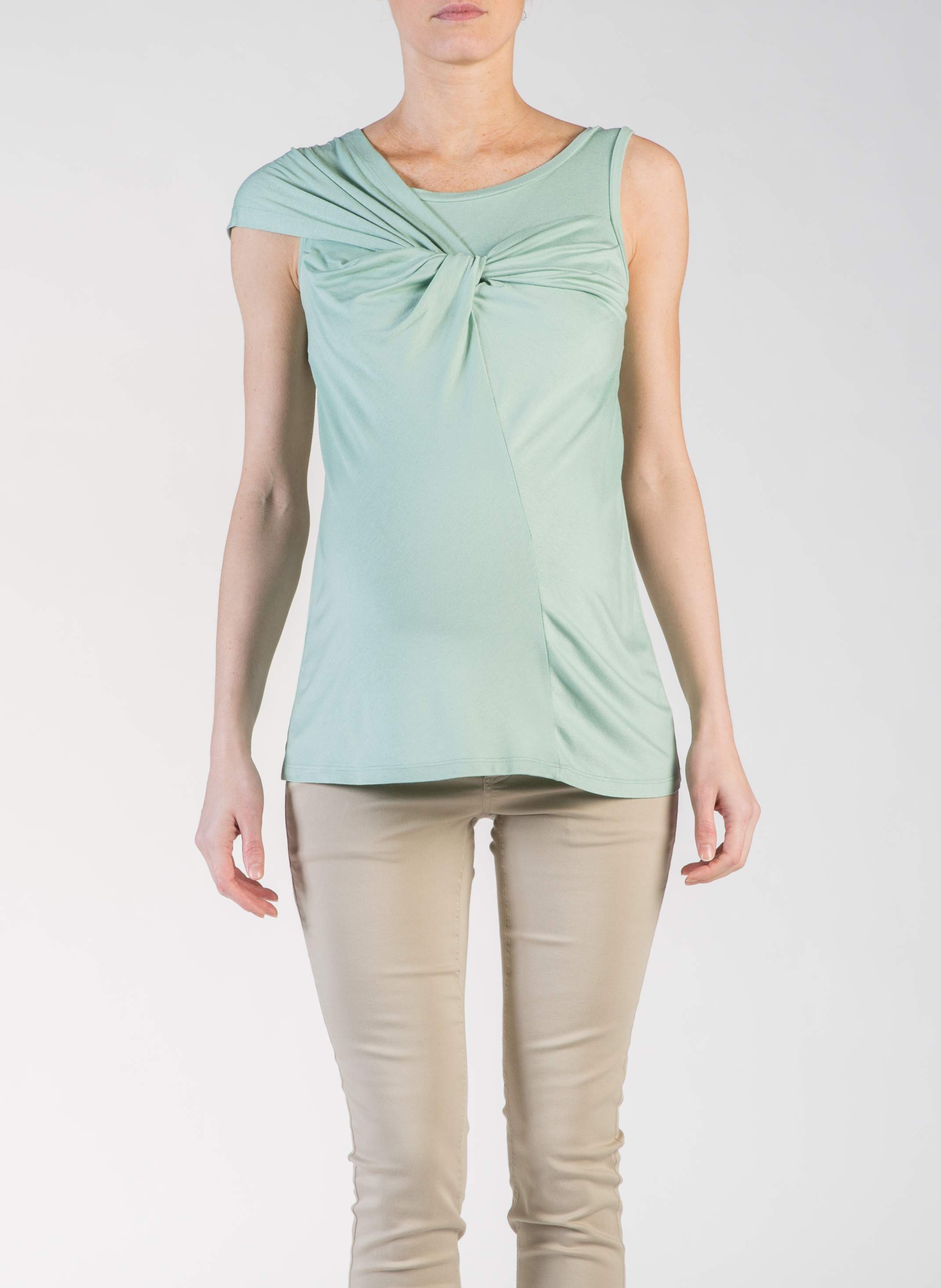 Maternity Top with Knot (Verde Chiaro , XXS)
