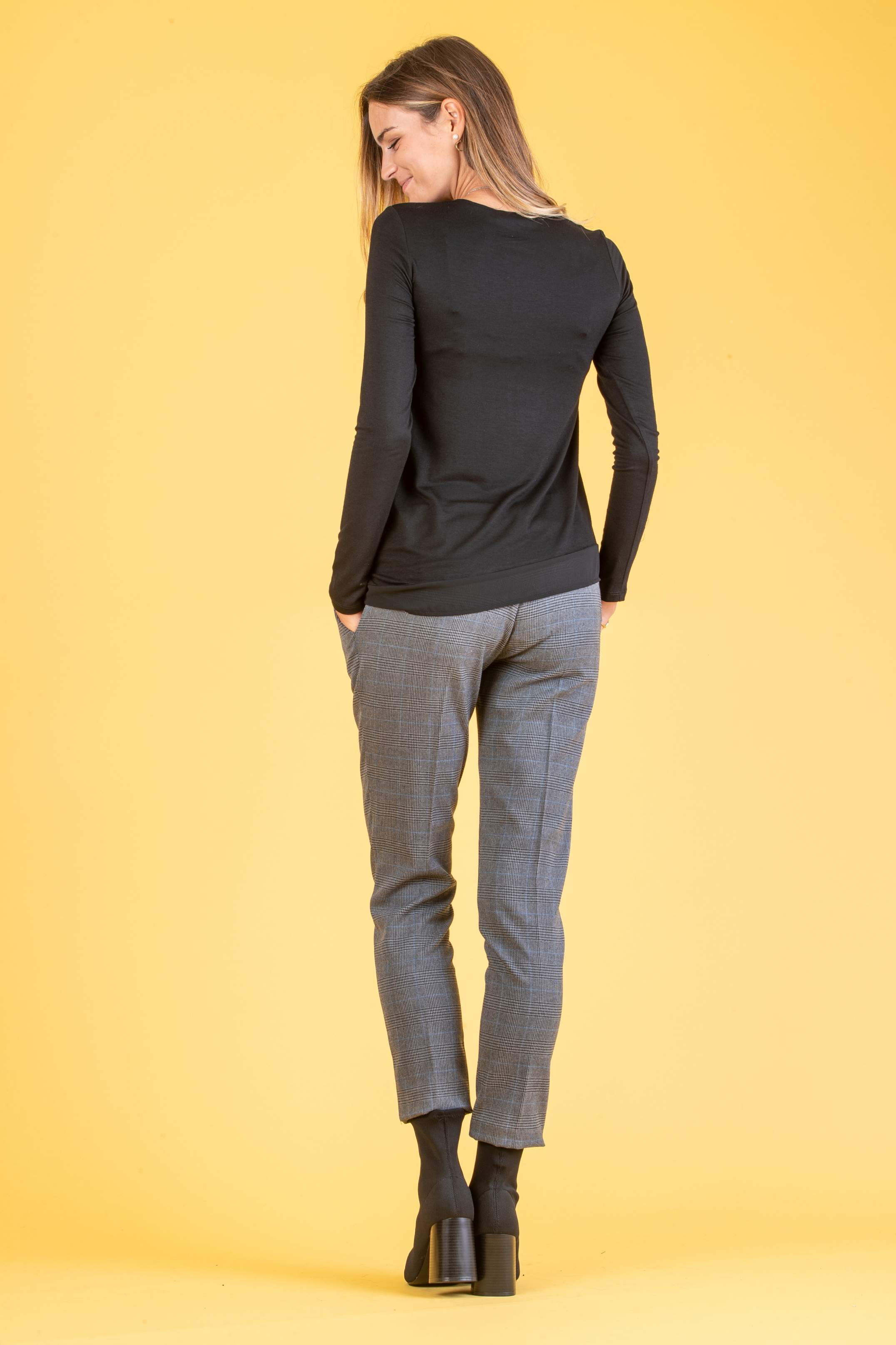 Pantalone Premaman a Quadri (Antracite, XS)