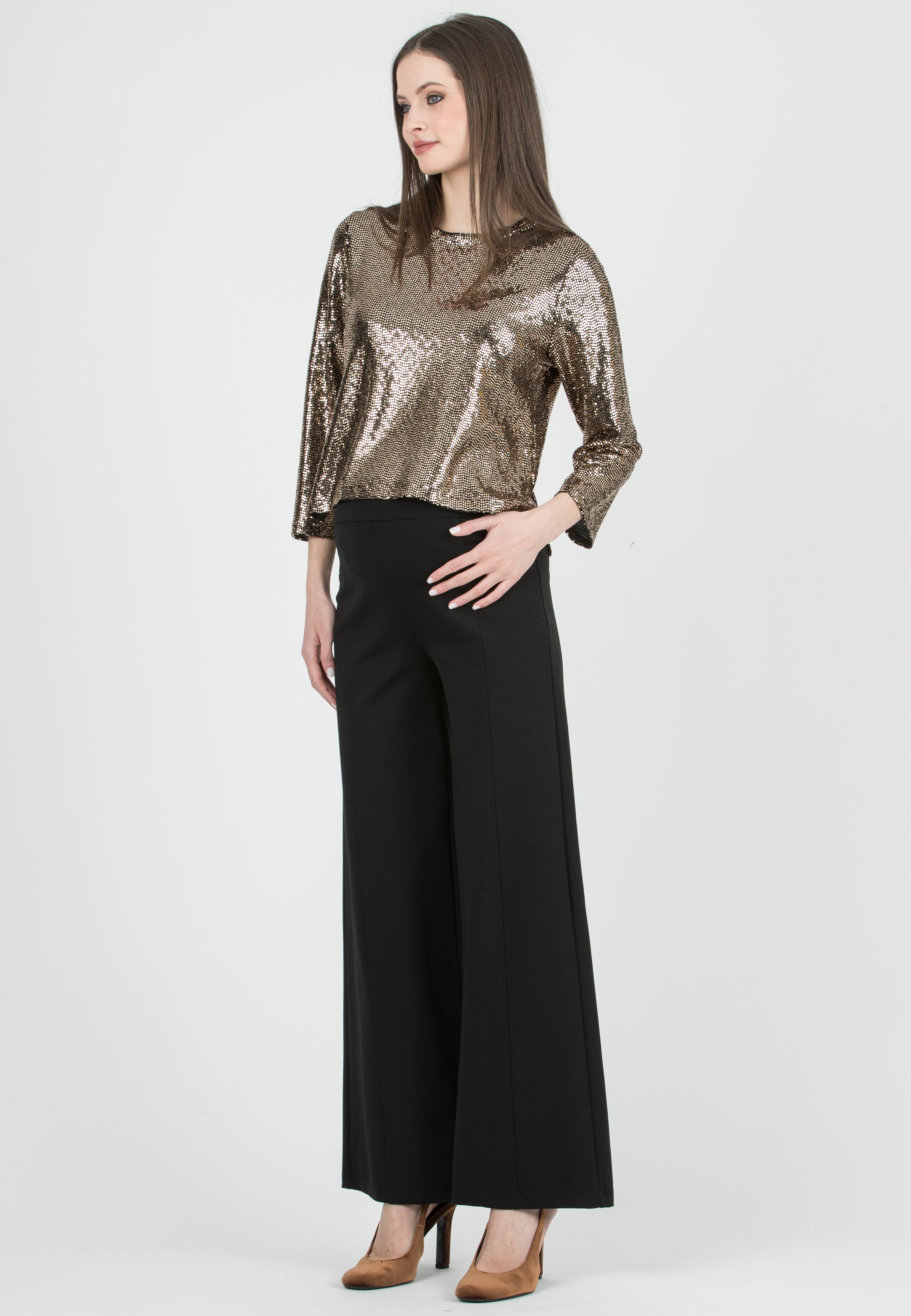 BAILEY - Maglioncino Premaman in Paillettes (Giallo Ocra)