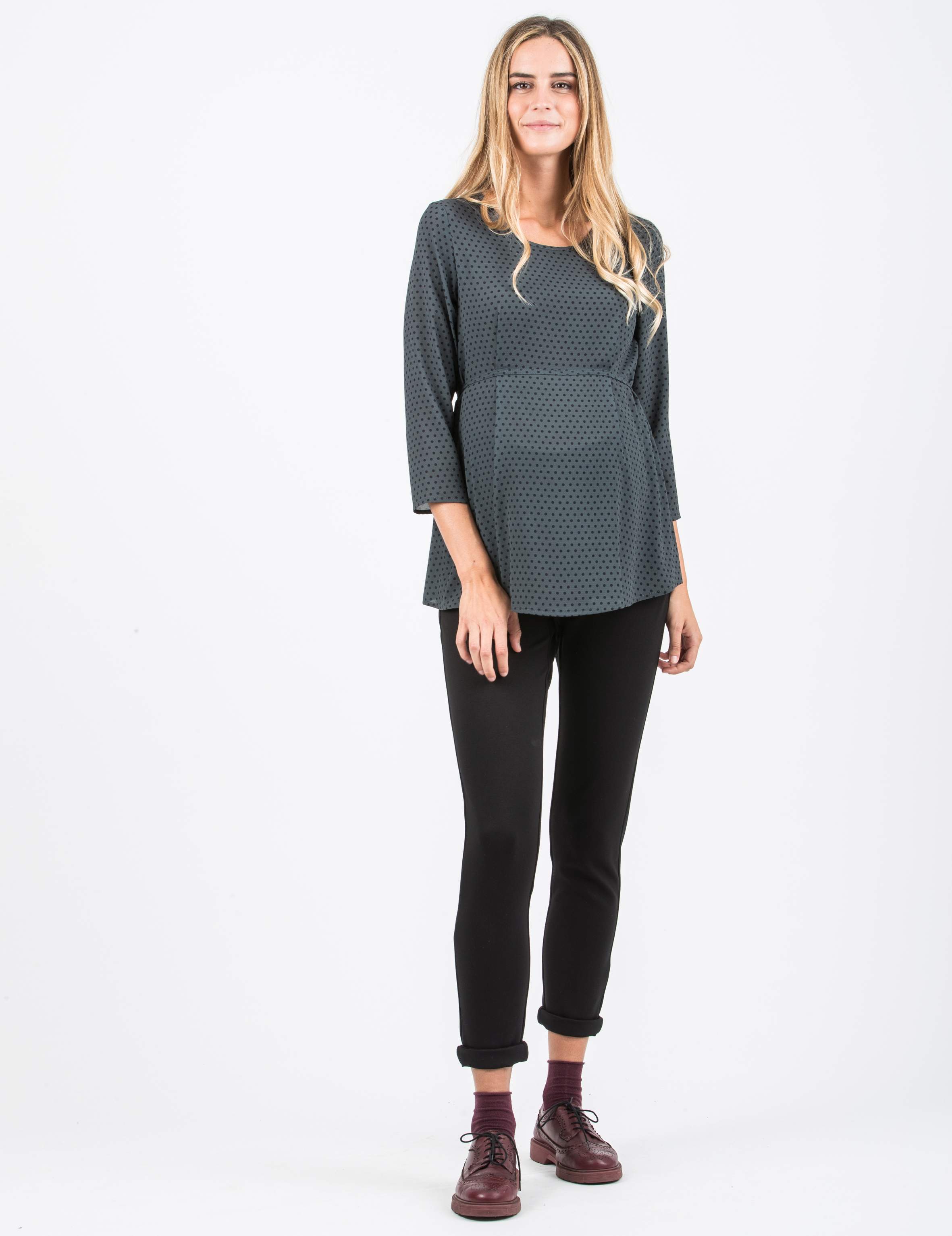 Maternity Blouse with Front String (Anthracite, XS)