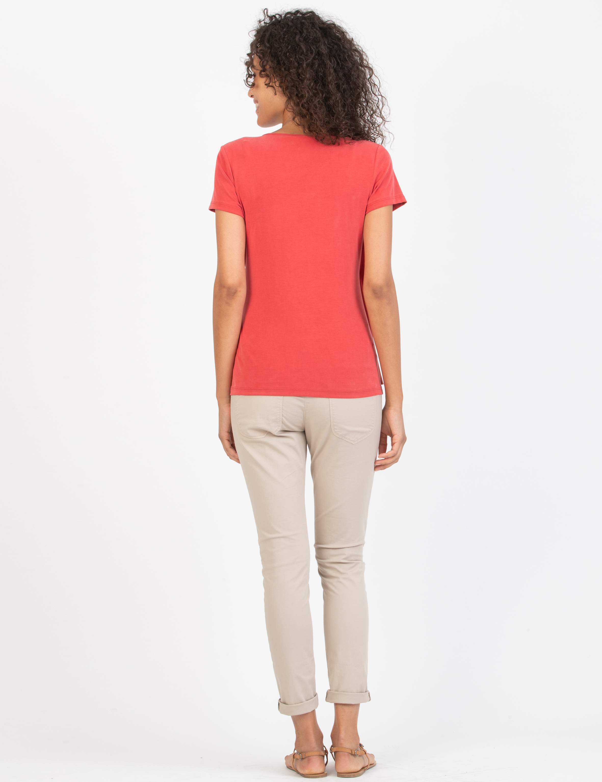 T-shirt Premaman & Allattamento Incrociata in Modal (Rosso, XS)