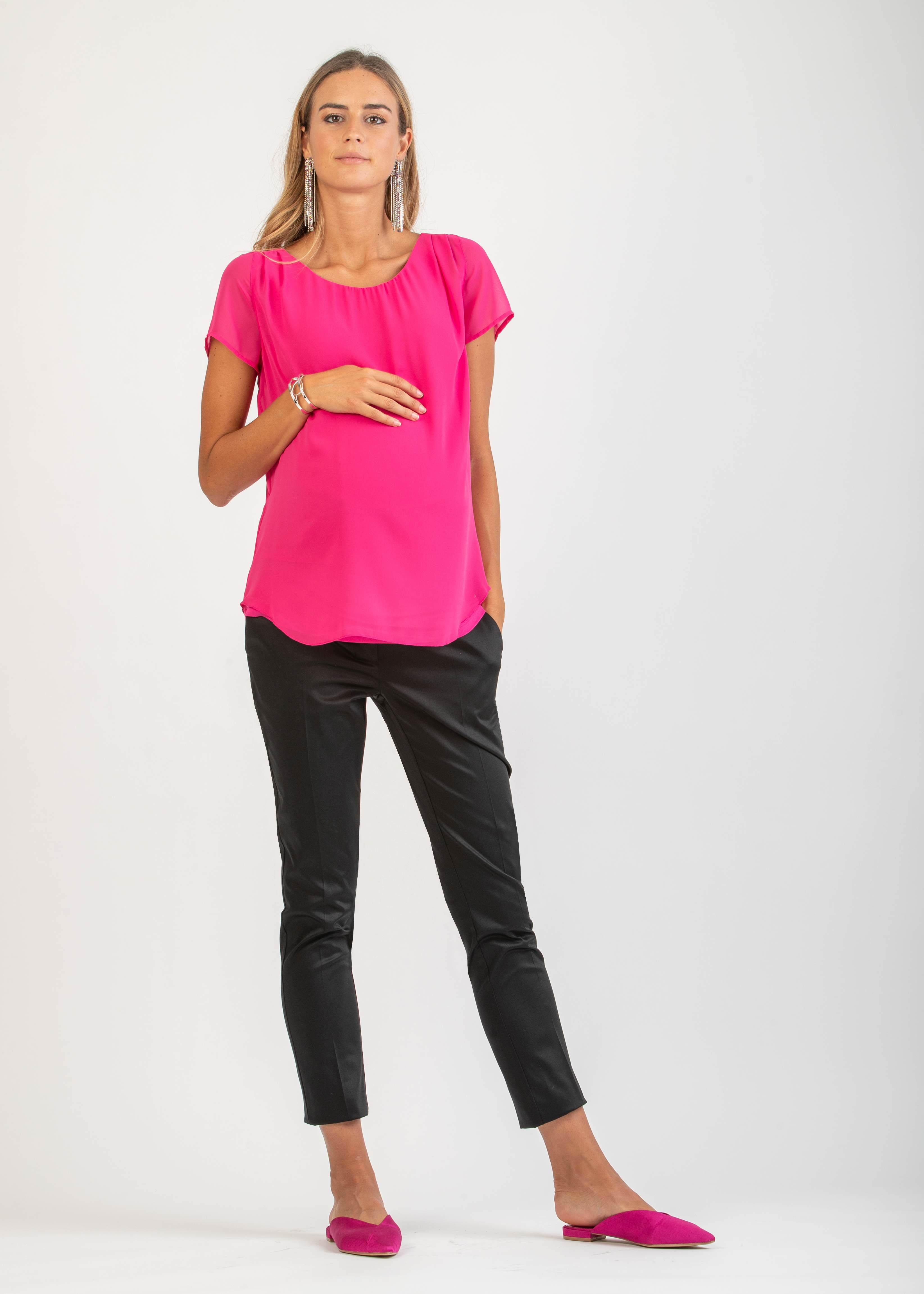 GILDA - Tailored Maternity Trousers in Stretch-Cotton (Black, XXS)