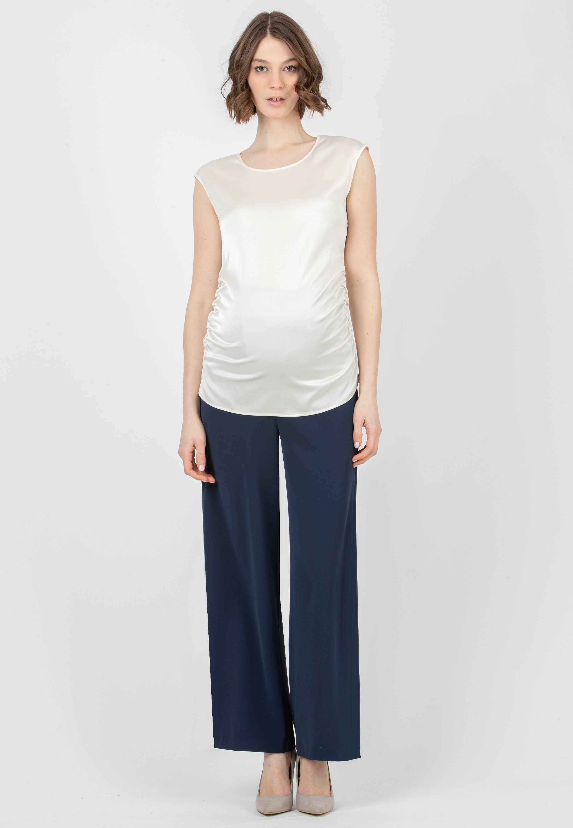 MARLENE - Satin Maternity Blouse (Avorio)