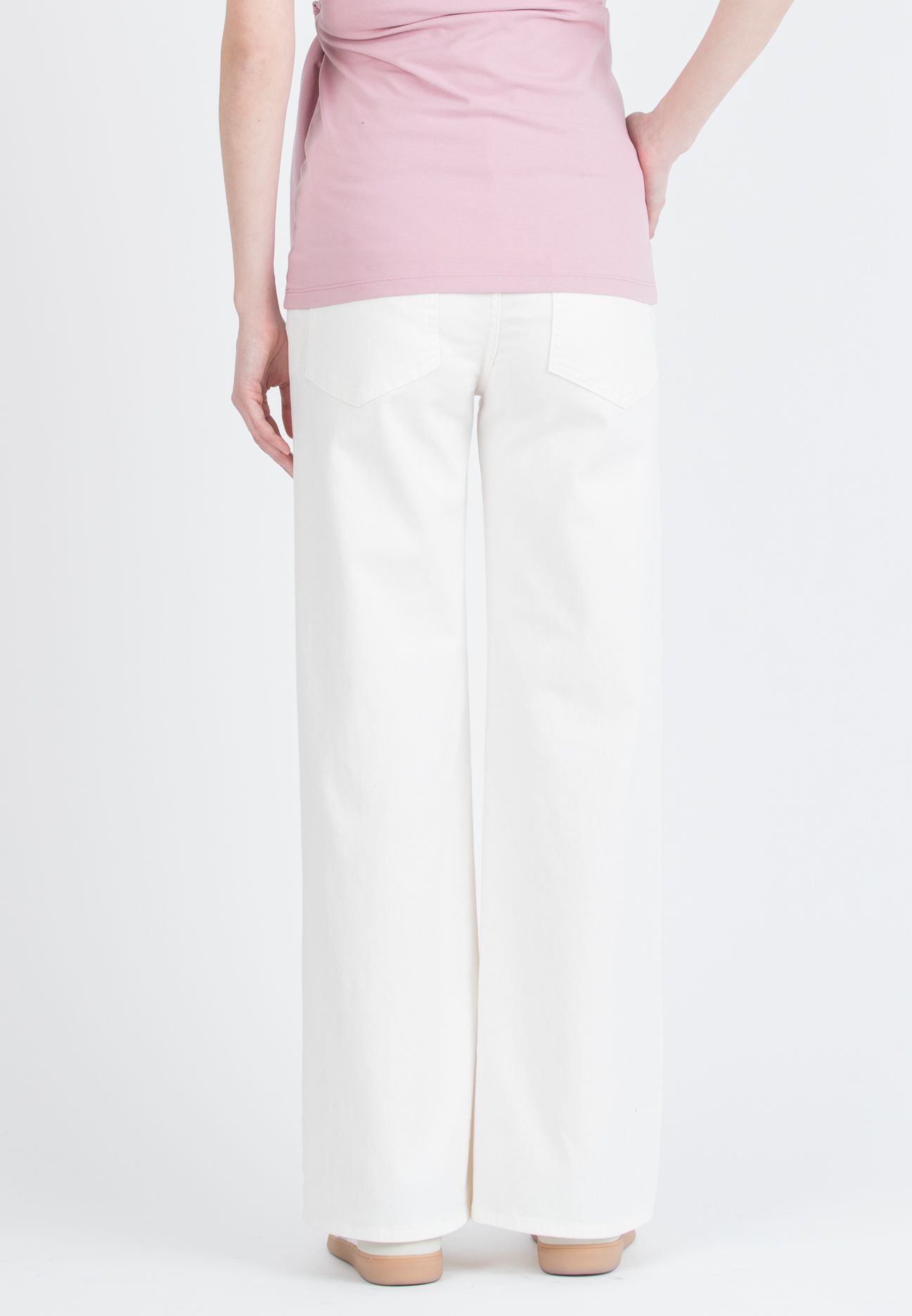 NOAH – Maternity Wide-Leg Jeans in Coloured Denim (Avorio)