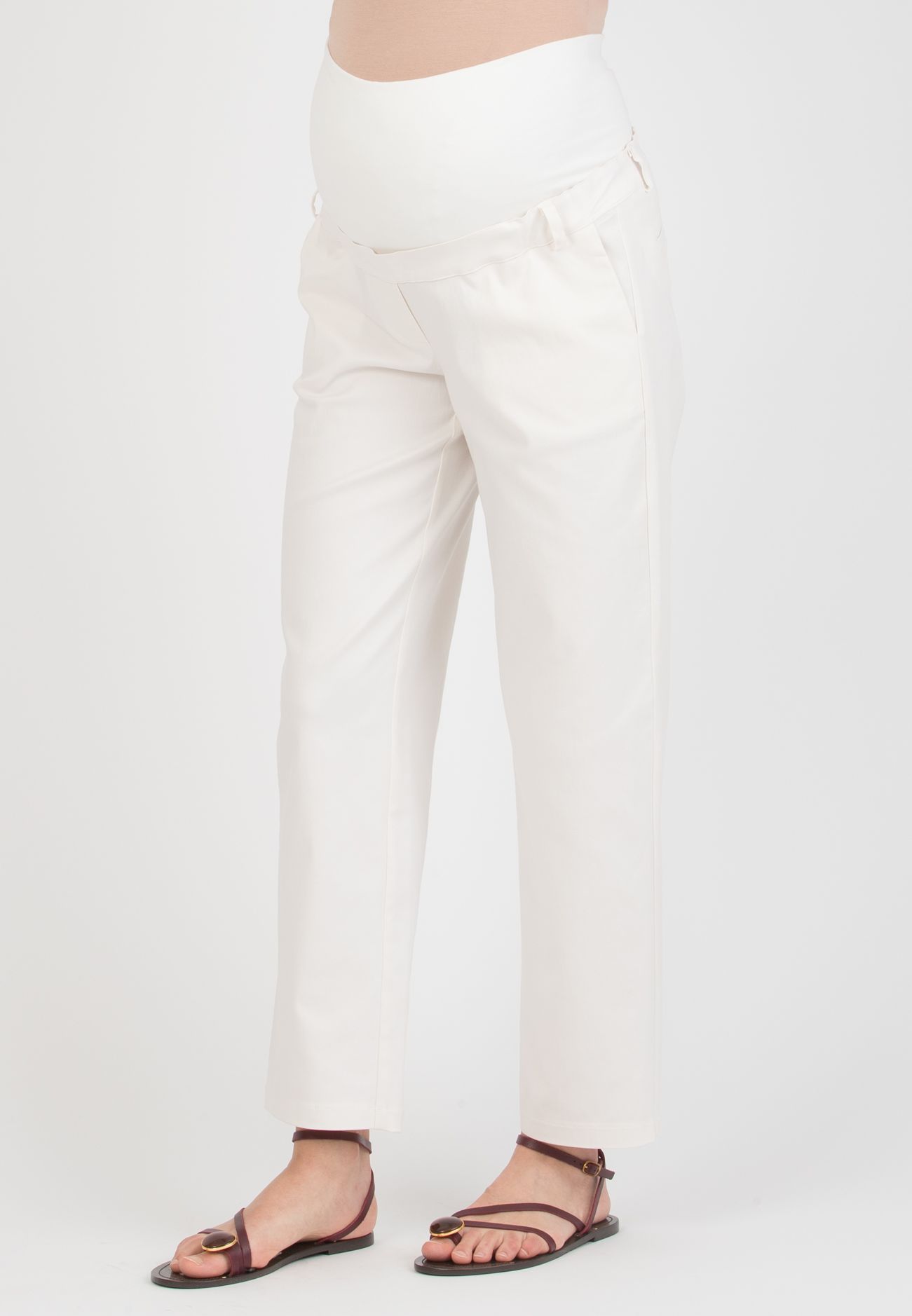 CHARLIE – Maternity Balloon-Fit Trousers in Lyocell (Avorio)