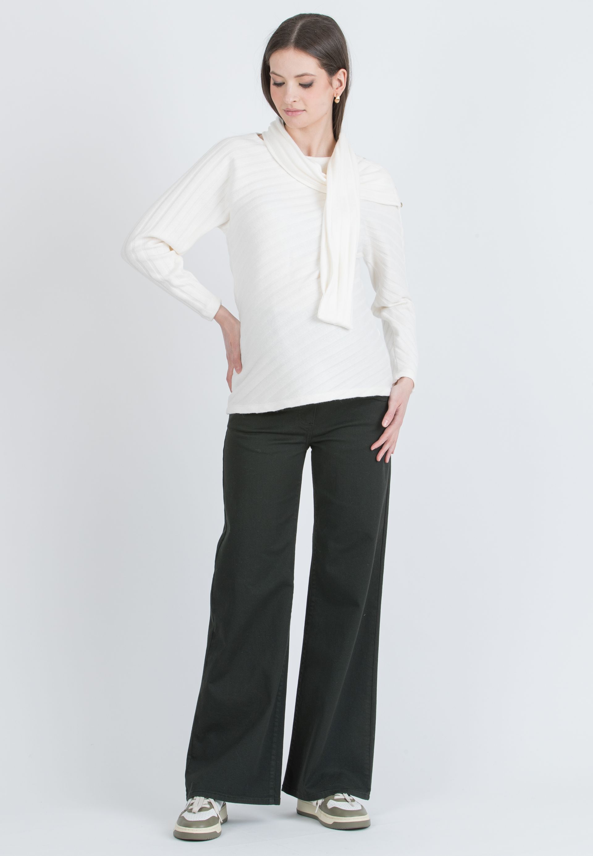 NOAH - Maternity Wide-Leg Jeans in Coloured Denim (Verde)