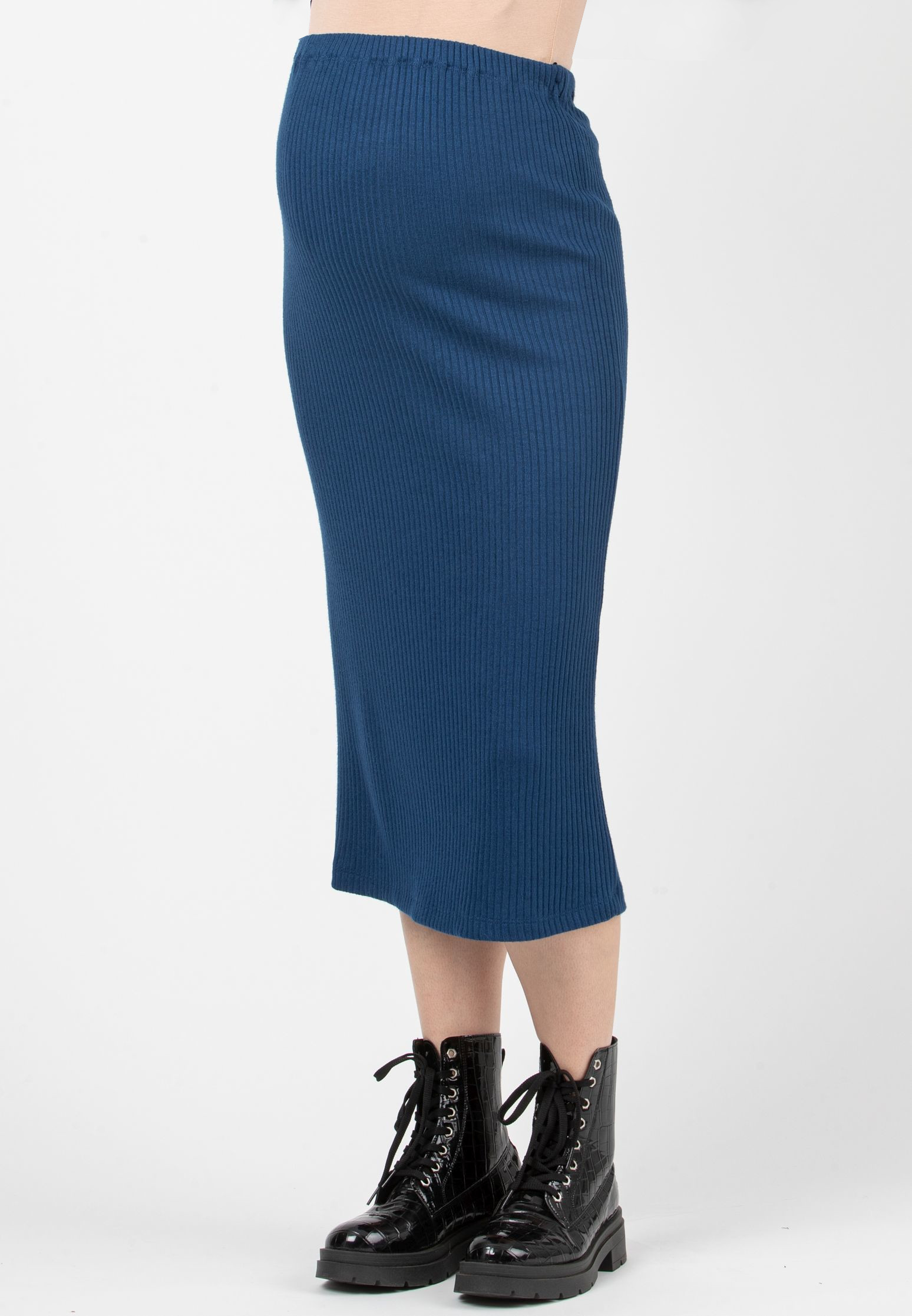 VERA -  Ribbed Knit Pencil Skirt (Ottanio)