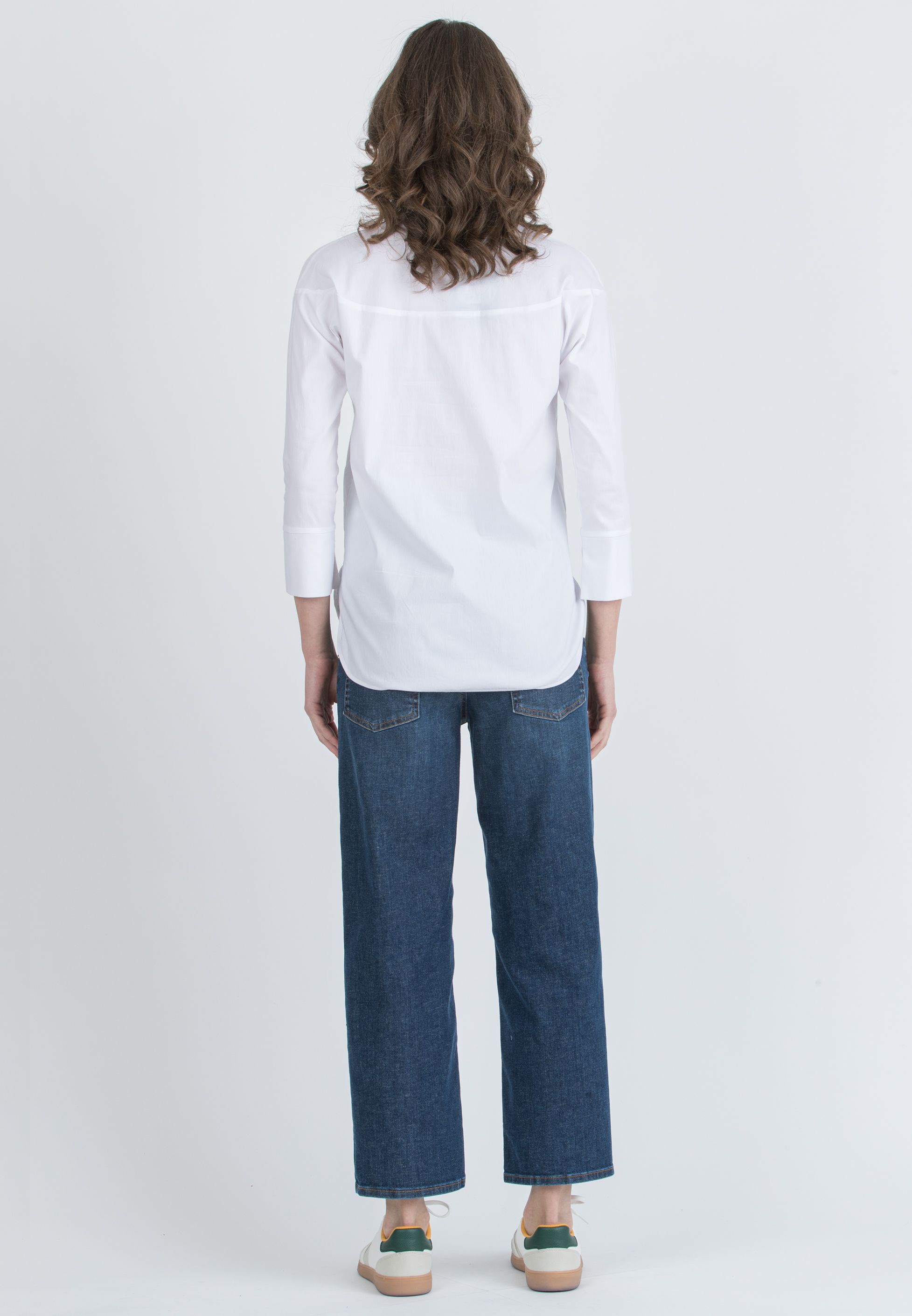 BEATRICE - Camicia Premaman & Allattamento con Orli Tondeggianti (Bianco, XS)