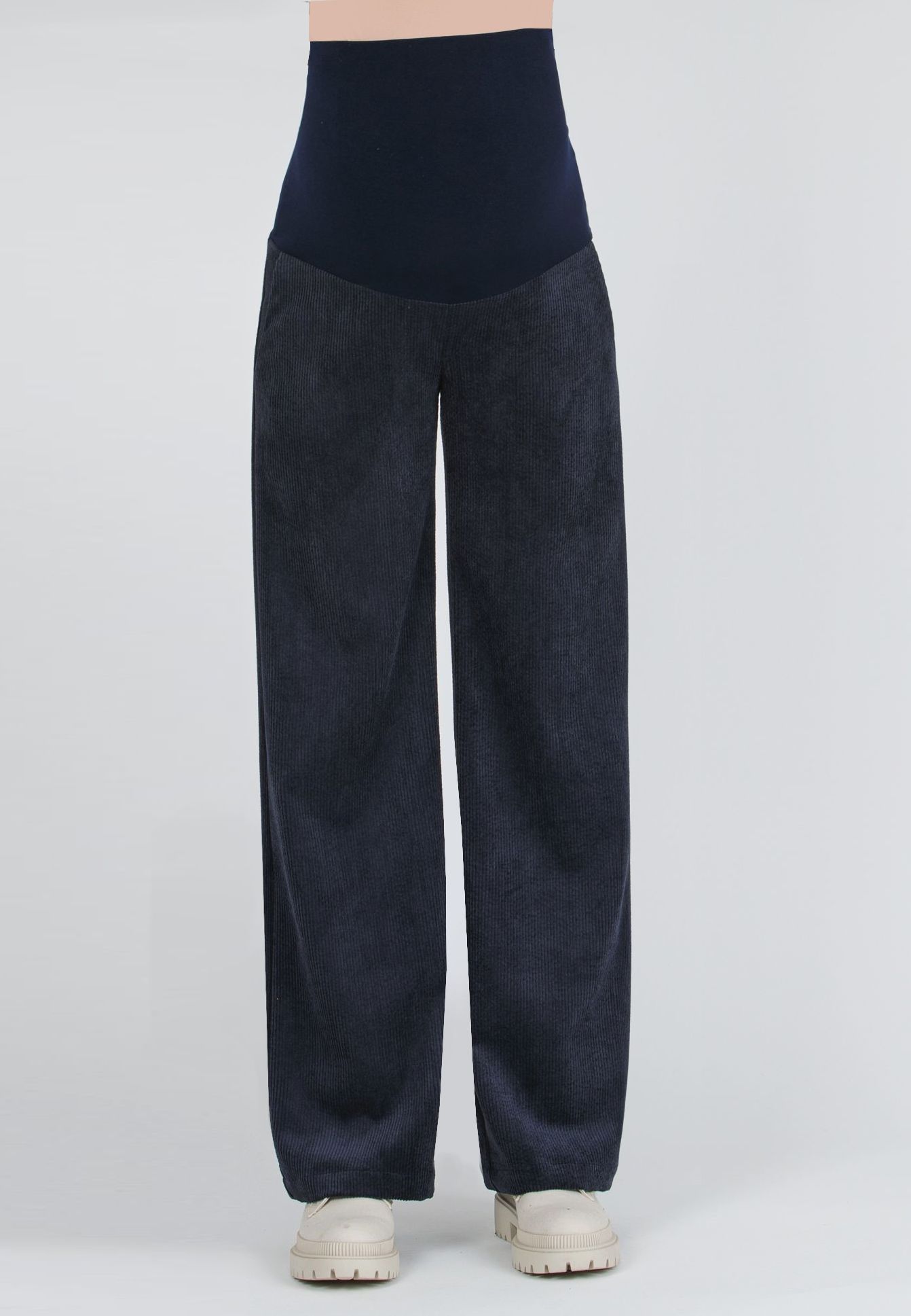 WINONA - Palazzo Maternity Trousers in Soft Corduroy (Blu)
