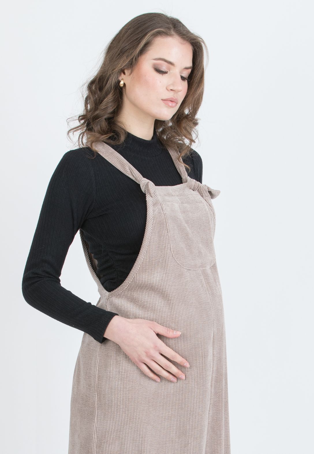 GIORDANA - Maternity Ribbed Turtleneck (Nero)