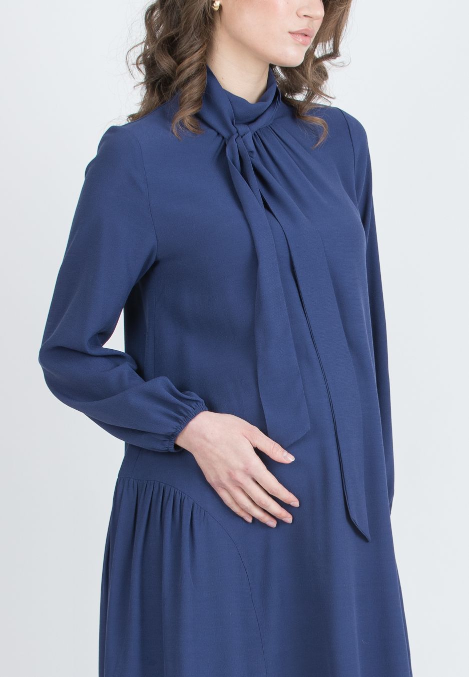 EMILY – Abito Premaman in Viscosa con Fiocco (Blu Tampone)