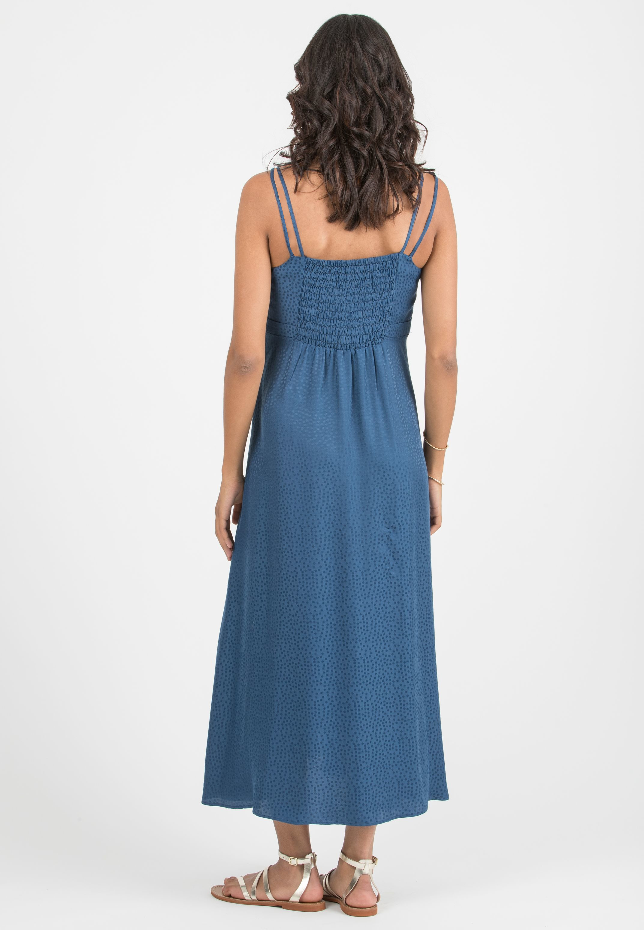 PATTY - Abito Premaman & Allattamento in Viscosa Jacquard (Blu, XS)