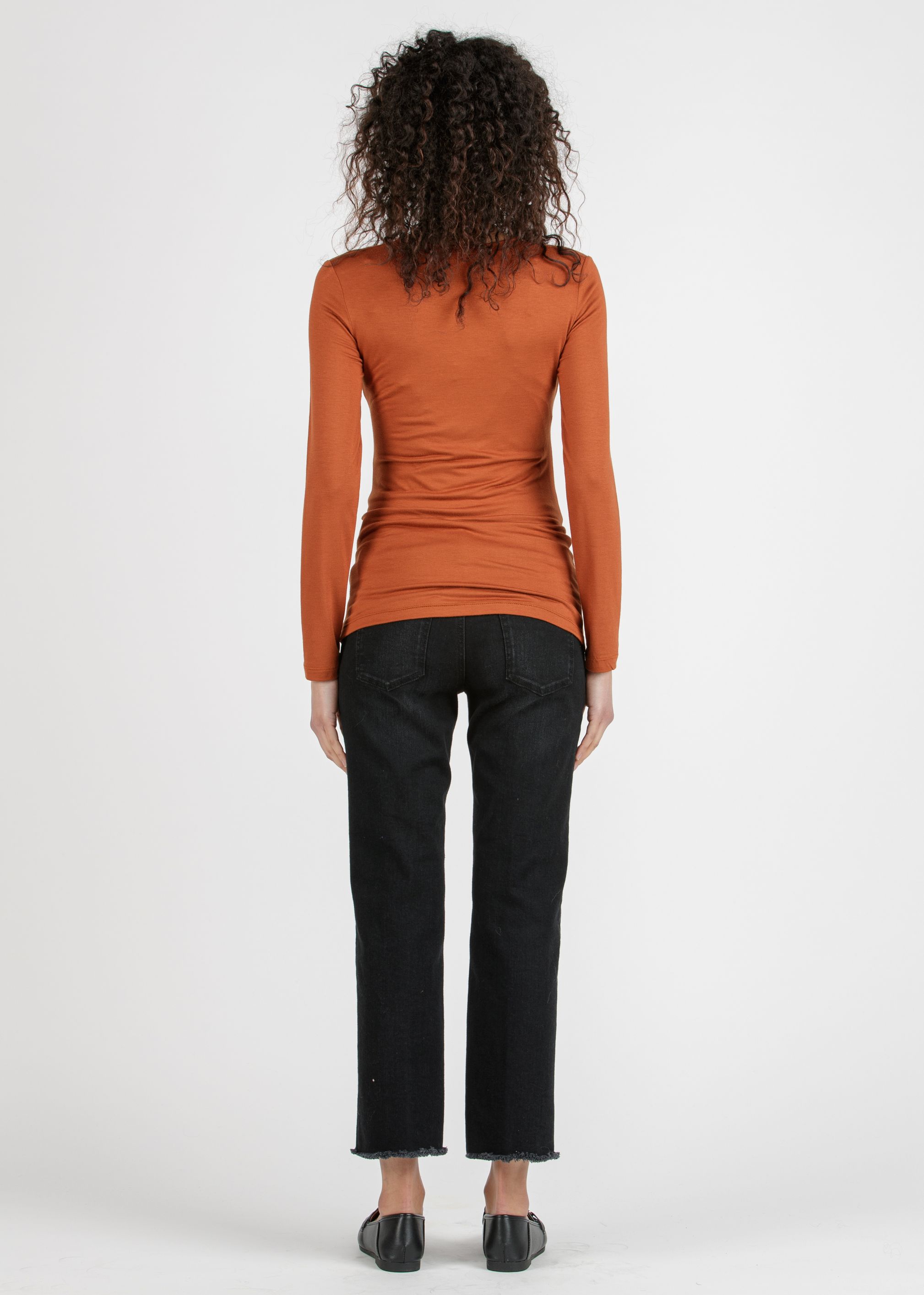 GIADA BLACK - Cropped Straight Maternity Jeans with Fringed Hem (Nero)