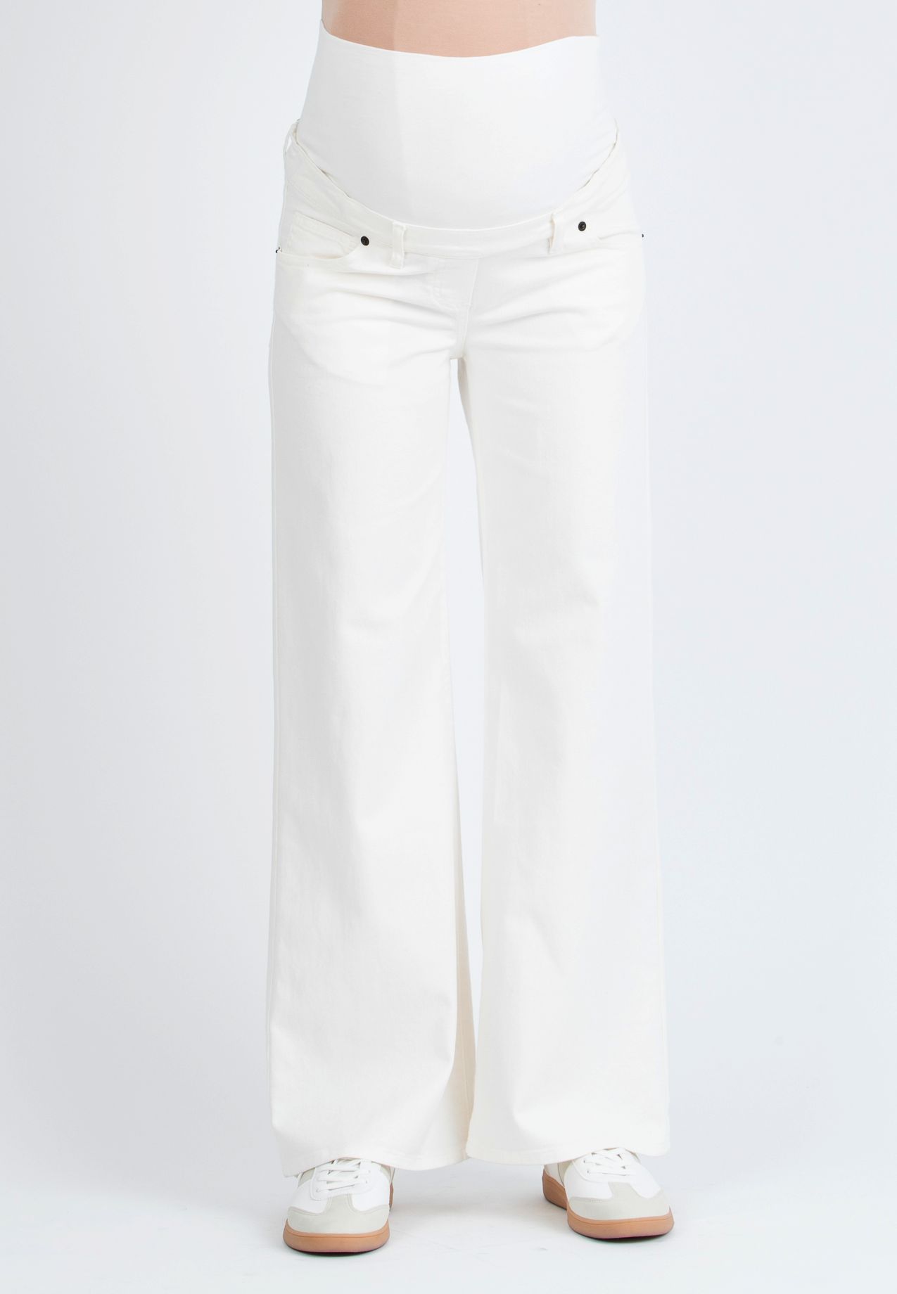 NOAH – Maternity Wide-Leg Jeans in Coloured Denim (Avorio)
