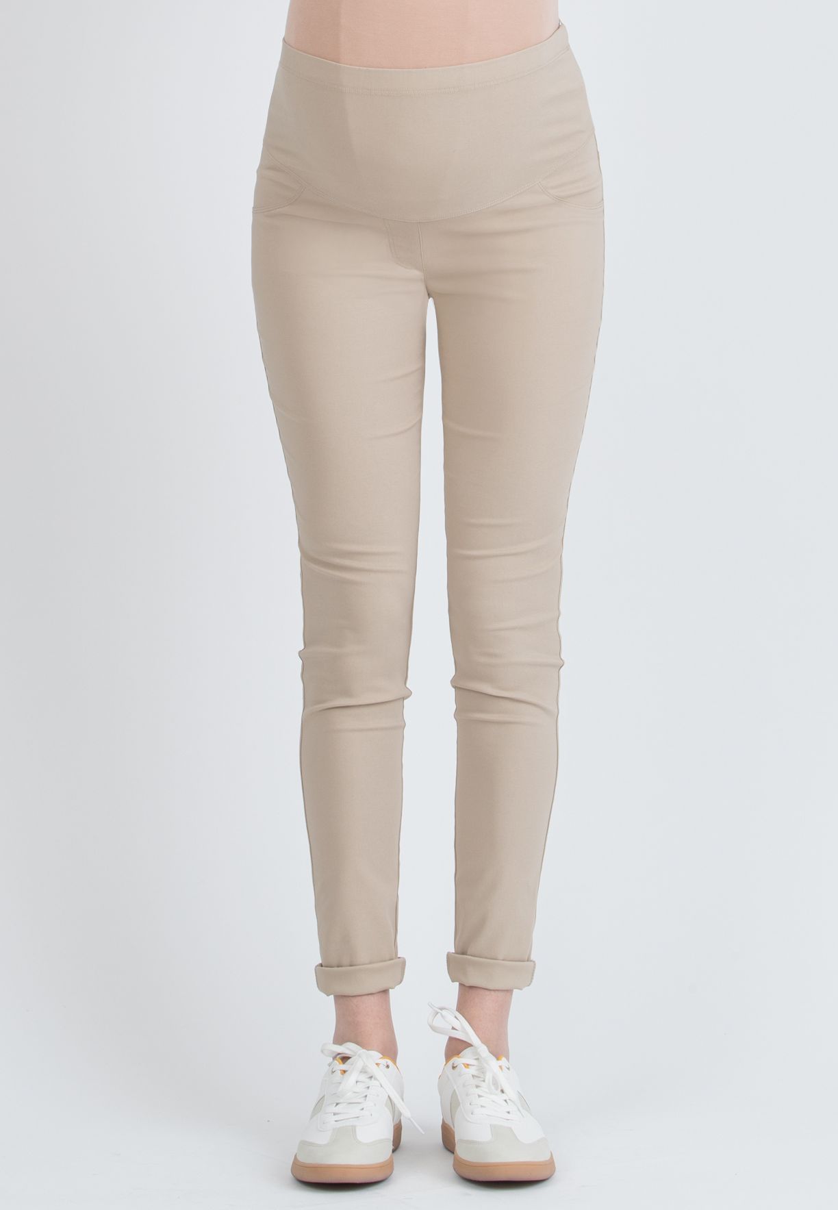 EBONY - Super Comfortable Skinny Maternity Trousers in Bengaline (Chalk White, XXS)