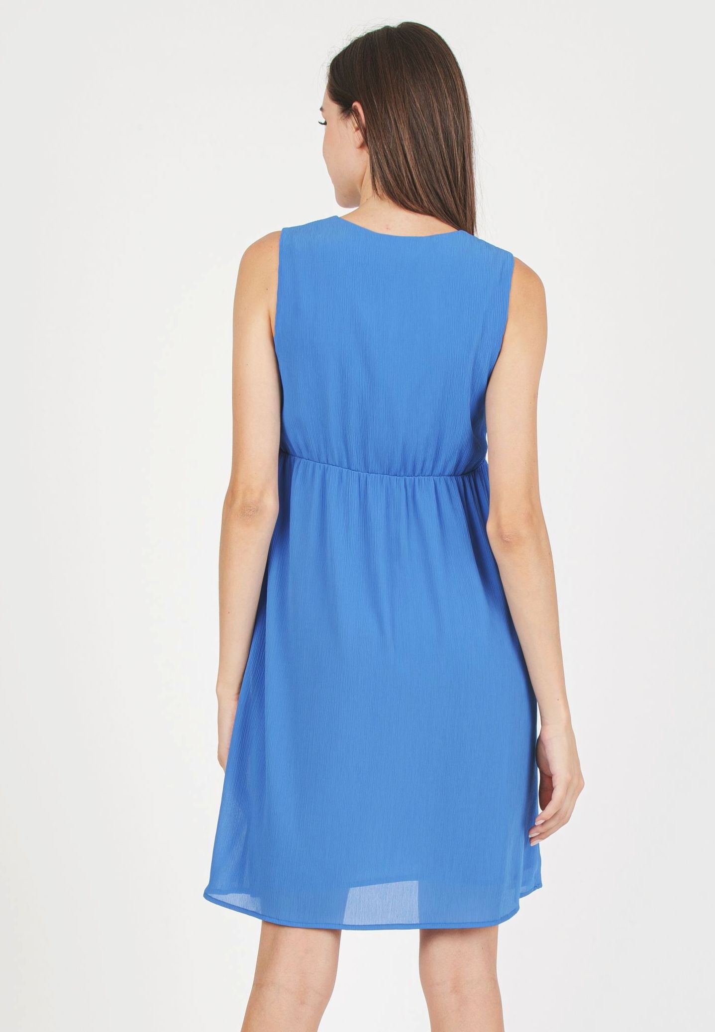 CLEO - Maternity Dress in Creponne with Knotted Sash (Ocean, XS)