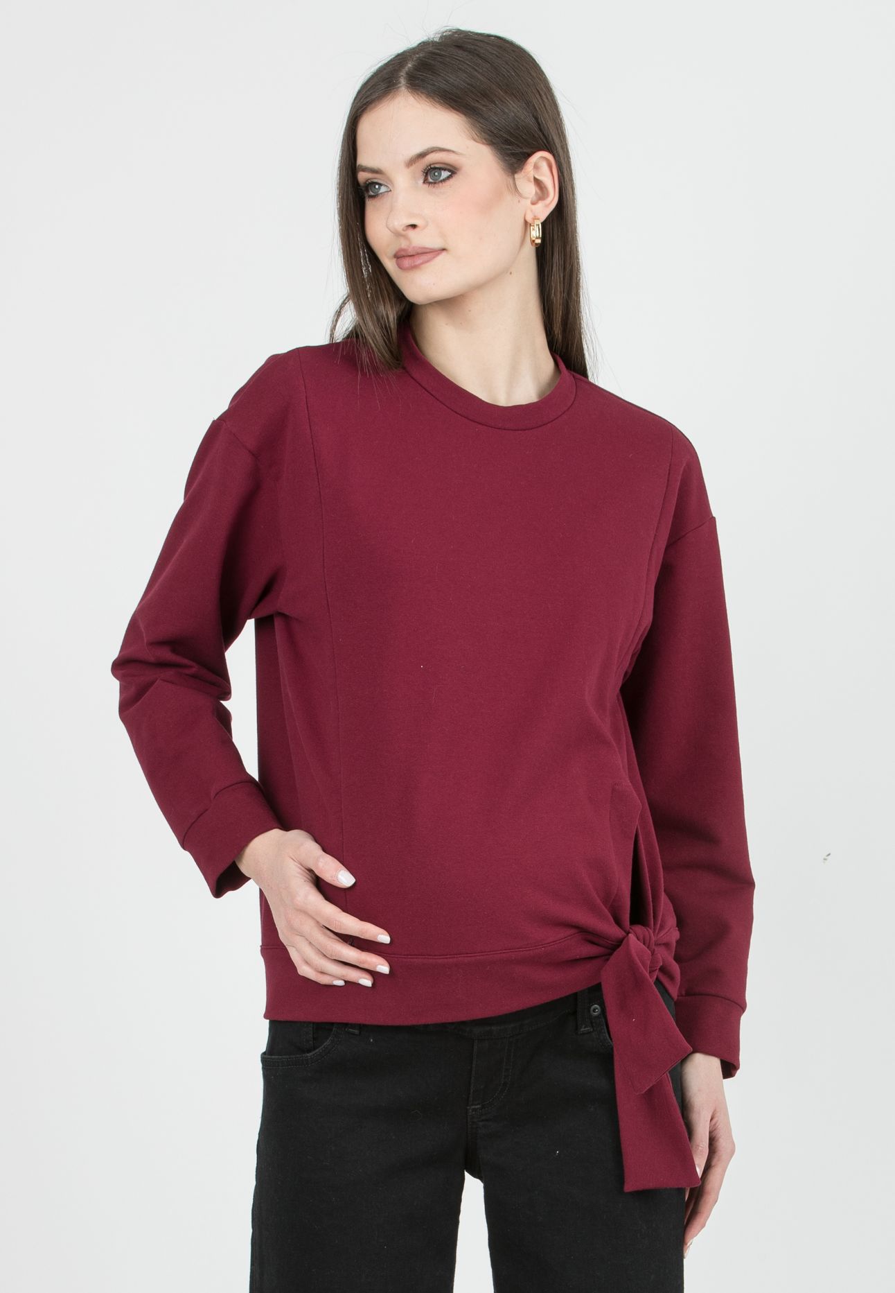 SUSI - Maternity & Nursing Sweatshirt with Hidden Zips (Prugna)