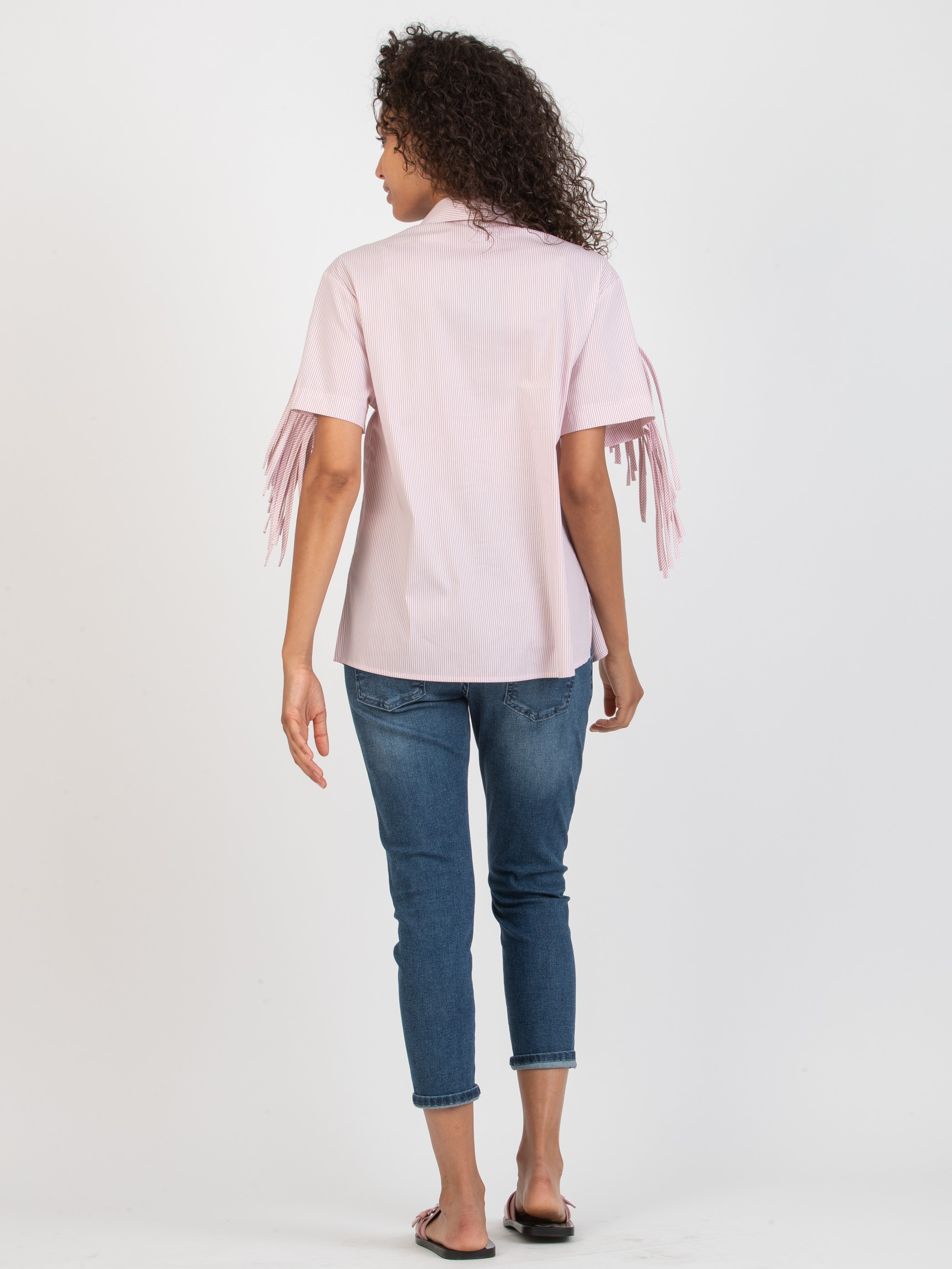 FRANCY - Maternity & Nursing Shirt with Fringes (Pink, XS)