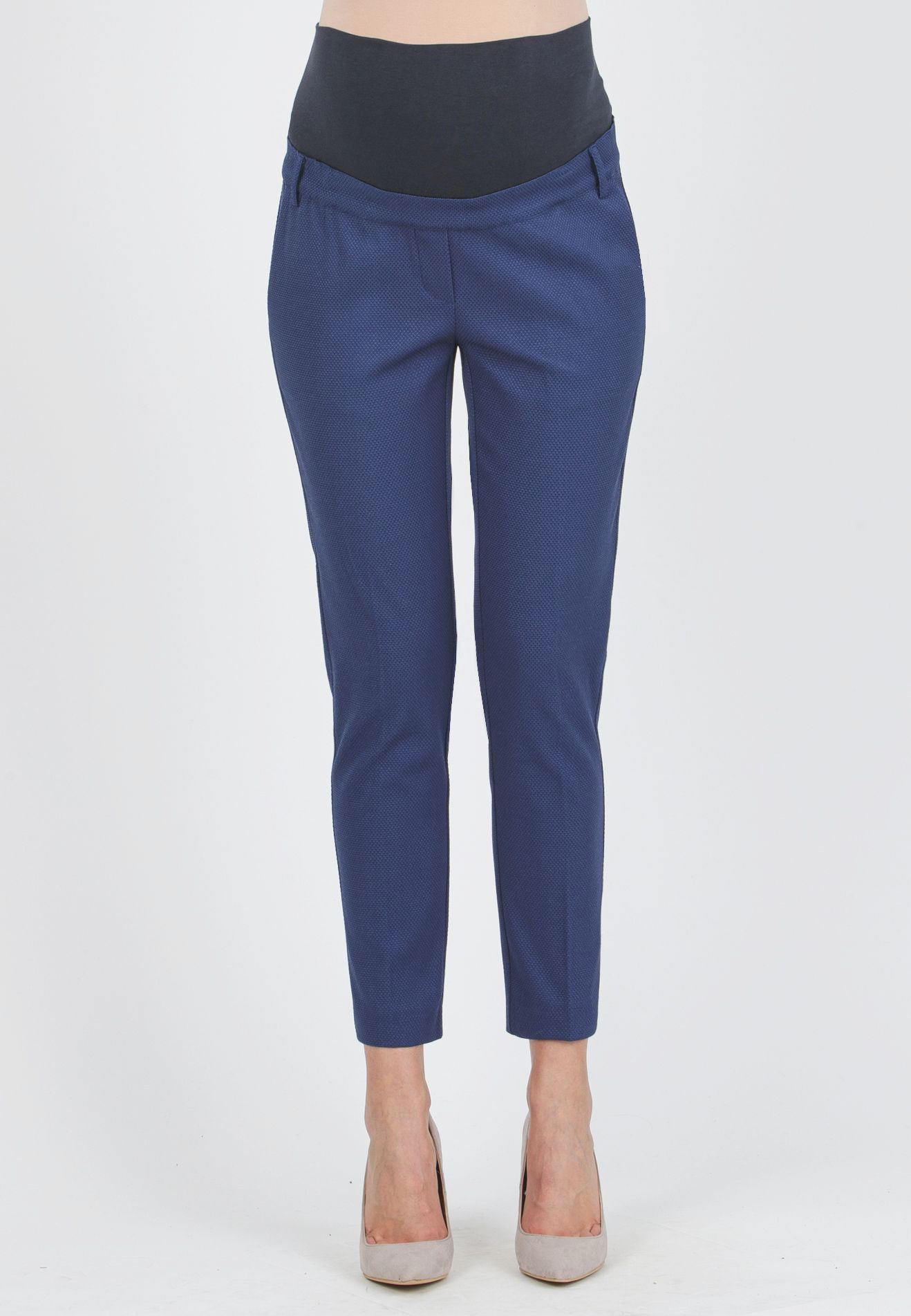 GILDA P - Tailored Maternity Trousers in Pique (Blue, XS)