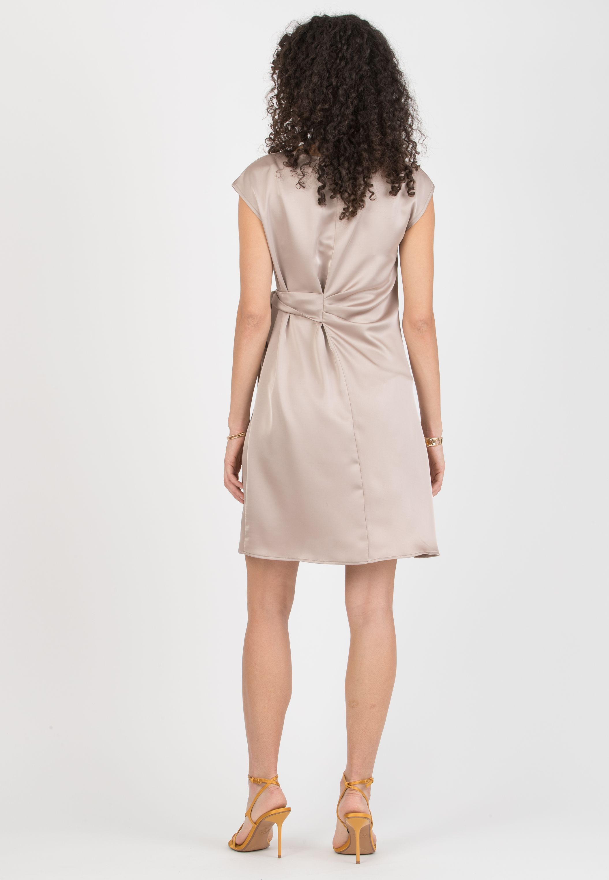 VERONICA - Maternity Satin Dress with Adjustable Tie (Corda)