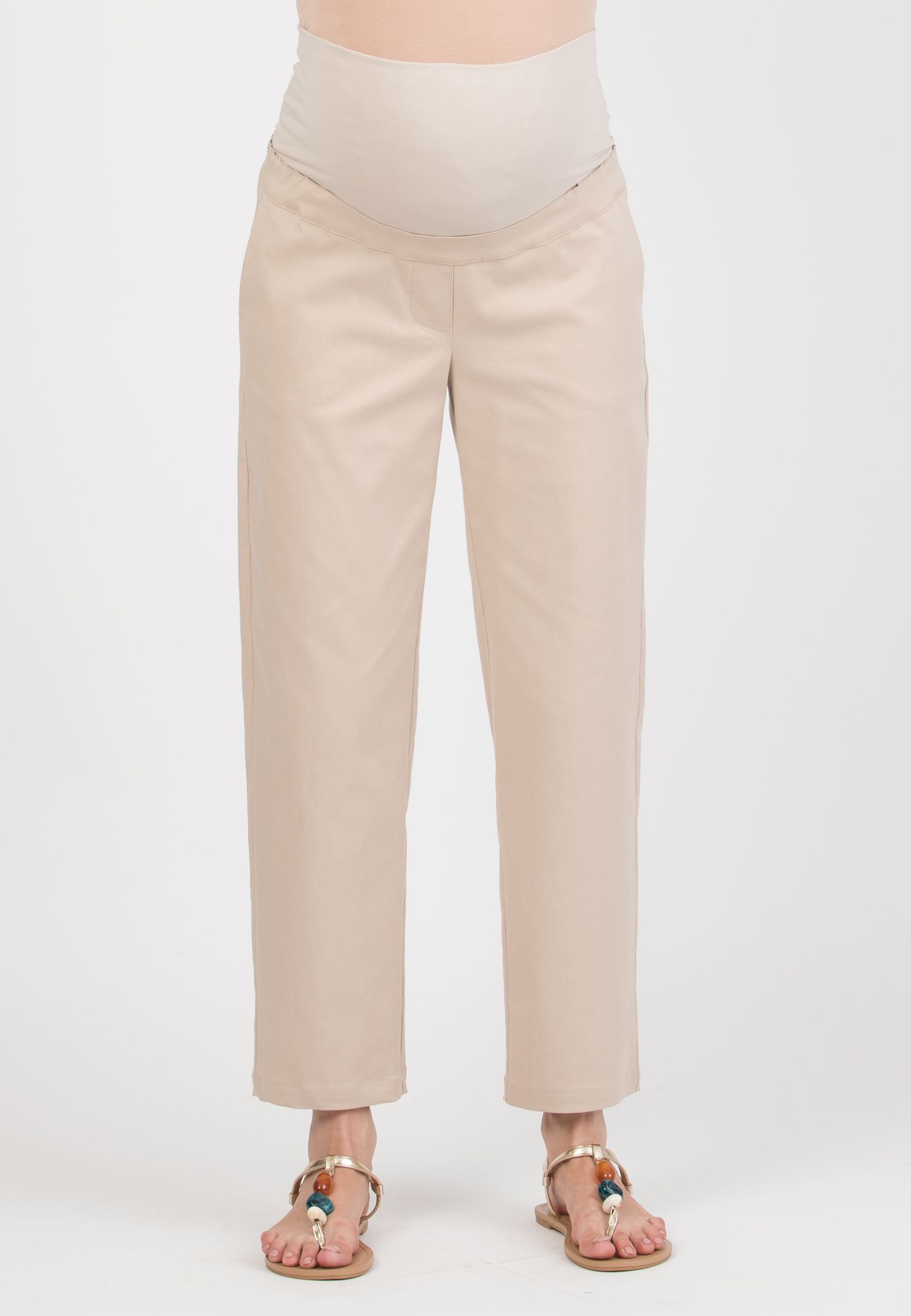 CHARLIE – Maternity Balloon-Fit Trousers in Lyocell (Beige)
