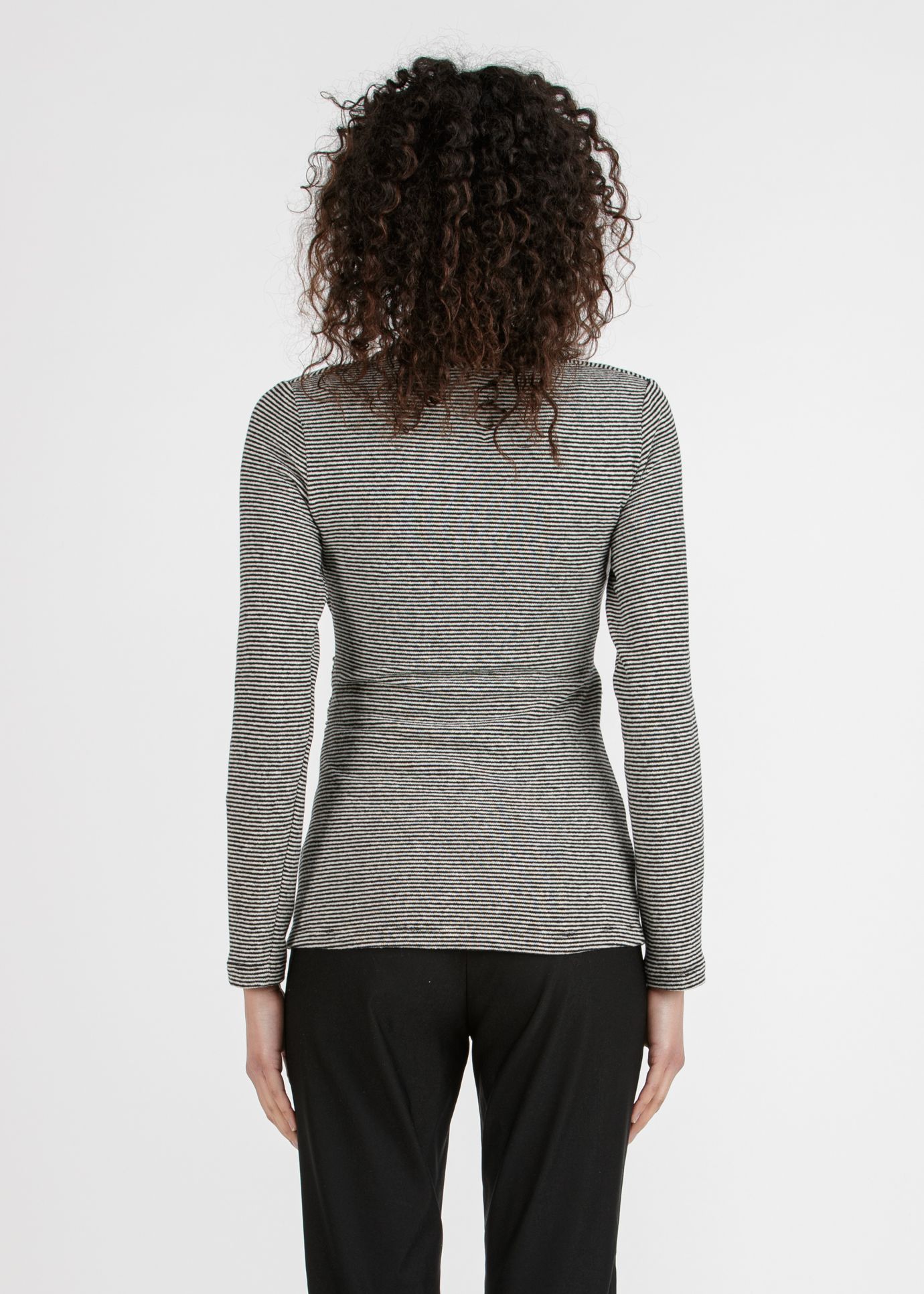 CINZIA M - Maternity & Nursing Sweater with Asymmetrical Neckline (Nero)