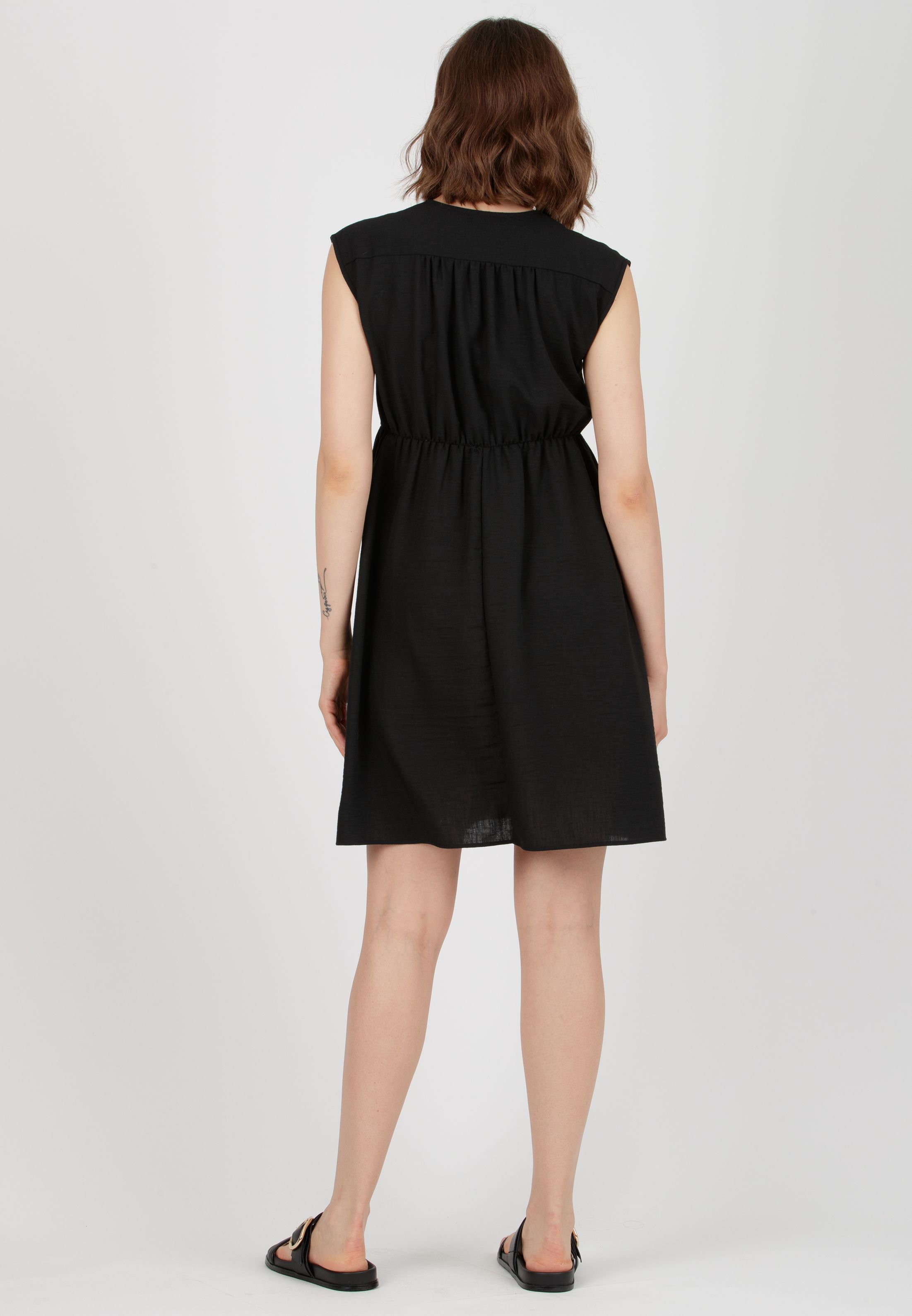 HARPER - Abito Premaman & Allattamento con Tasche sul Corpino (Nero, XS)