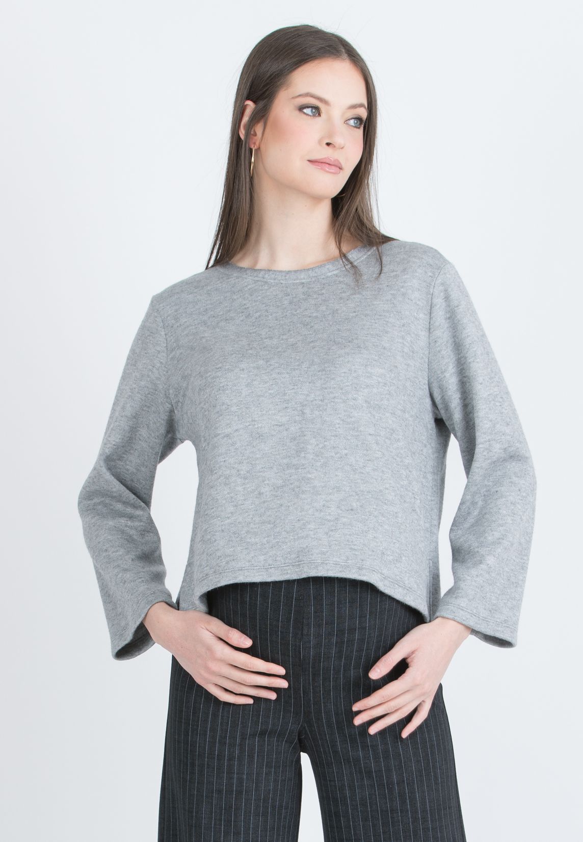 BAILEY - Maternity Sweater with Back Bow (Grigio Chiaro)