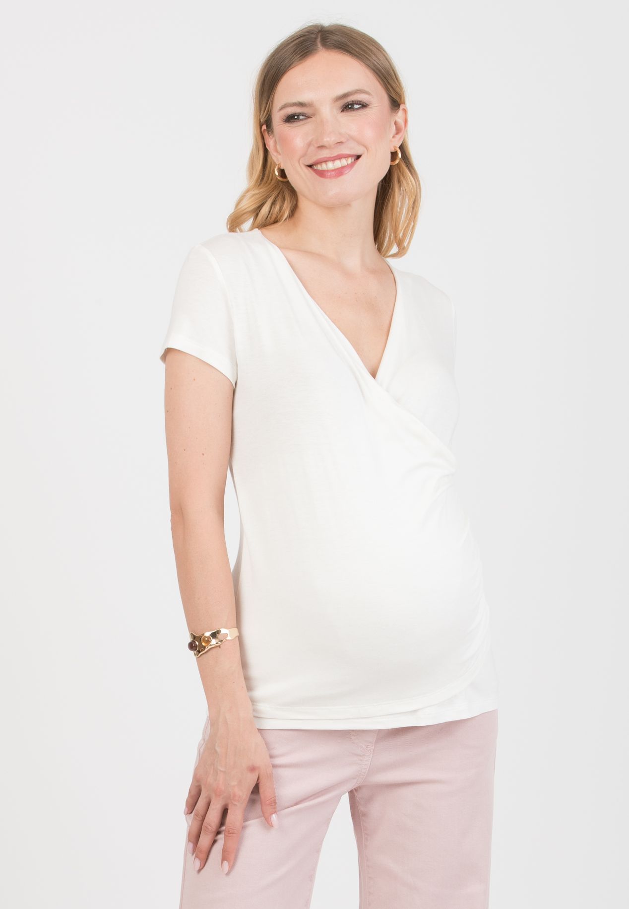 CRYSTAL - Wrap Maternity & Nursing Top (Avorio)