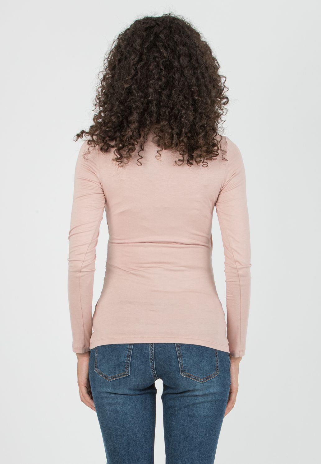JENNIFER - Maternity & Nursing Top with Crossover Neckline (Powder, XS)