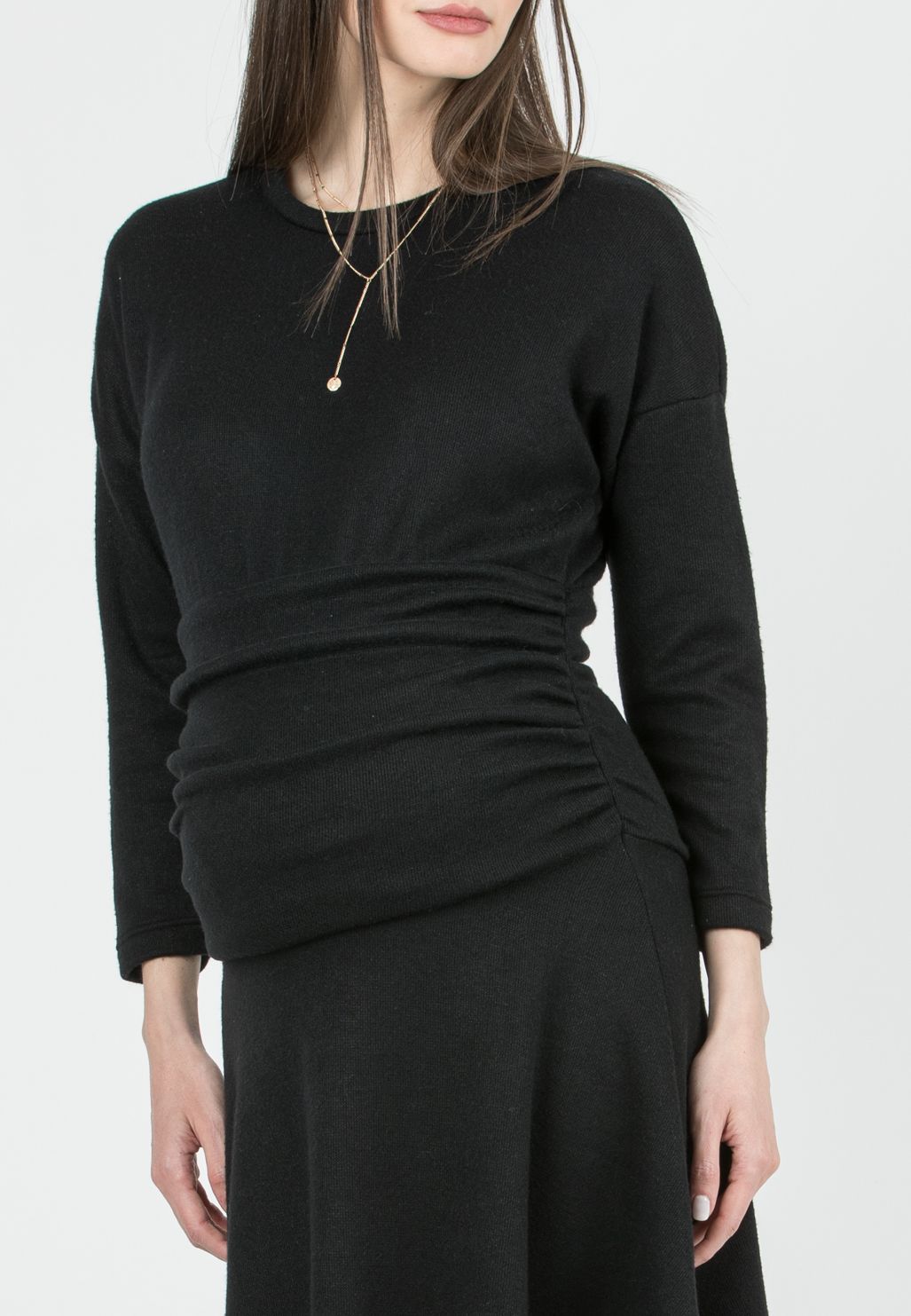 GEMMA - Maternity Dress with Belly Band (Nero)