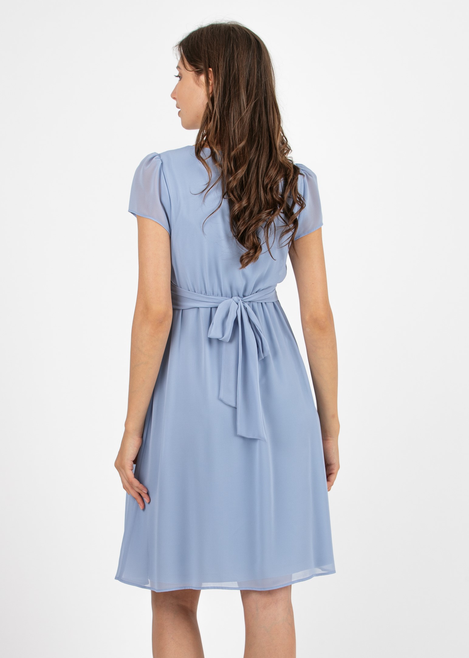 Abito Premaman & Allattamento in Georgette con Scollo Incrociato (Perla, XS)