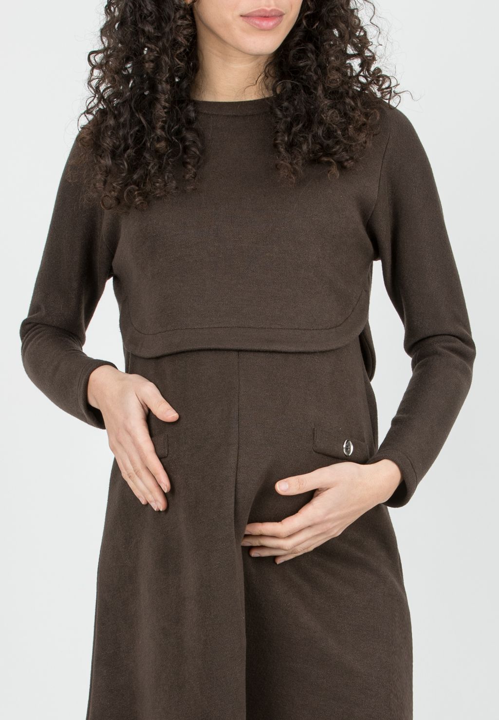 ROSSELLA - Two Piece Knit Maternity & Nursing Dress Set (Marrone)