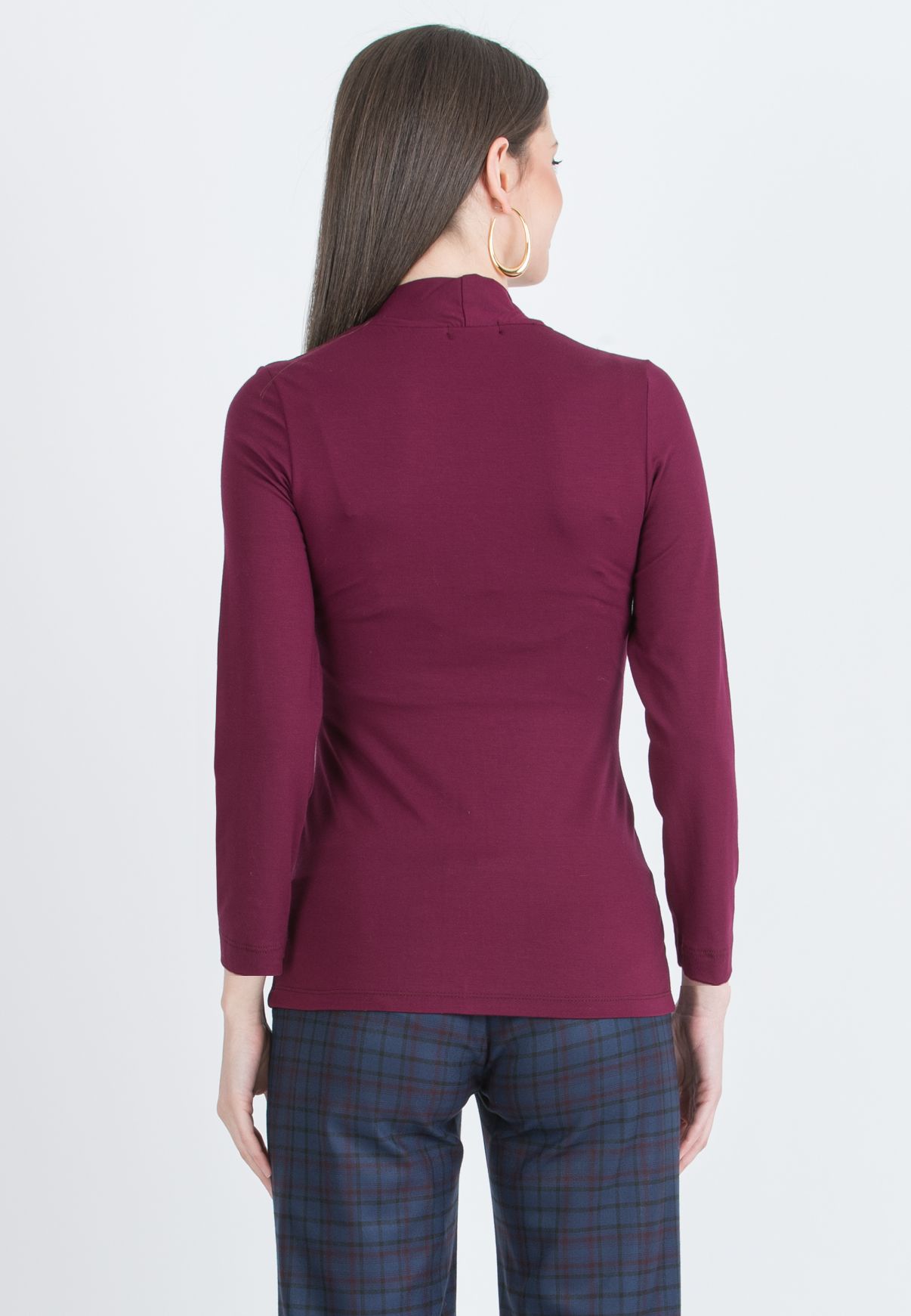 ISSA J – Maglietta Premaman & Allattamento in Jersey di Viscosa con Nodo (Bordeaux)