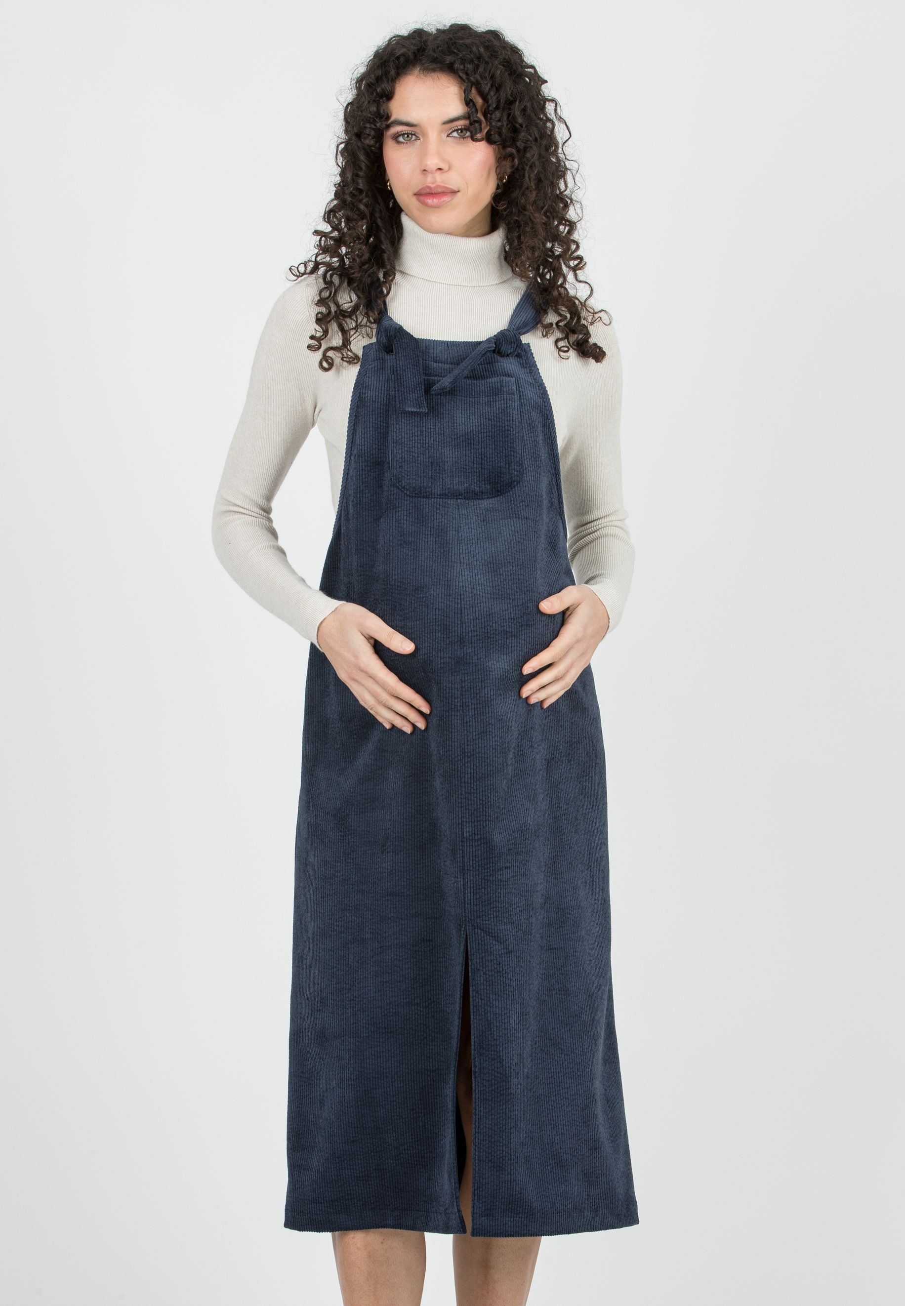 PAMELA – Maternity Corduroy Pinafore (Blu)