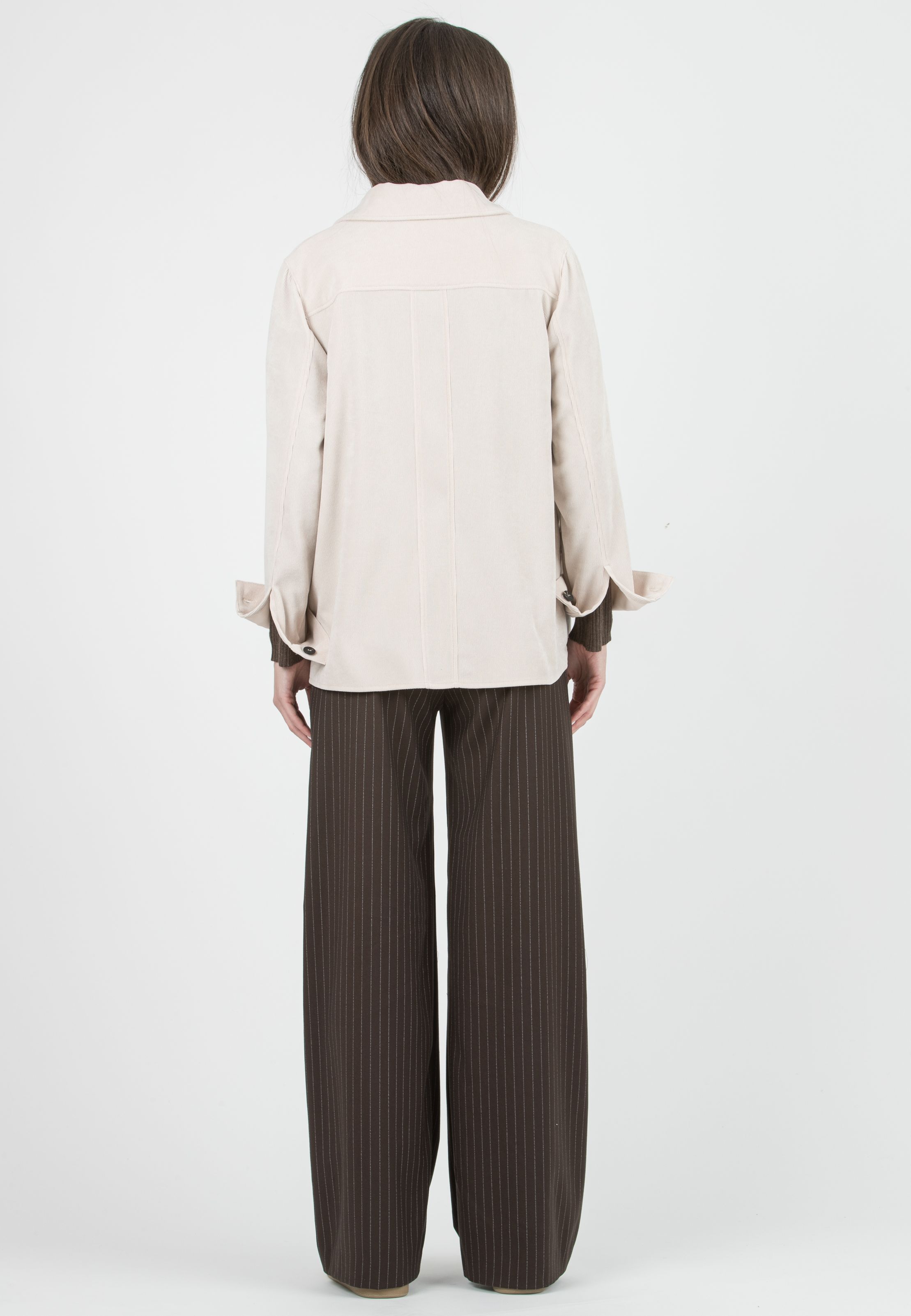 WINONA G - Pantalone Premaman Palazzo Gessato (Marrone, XS)