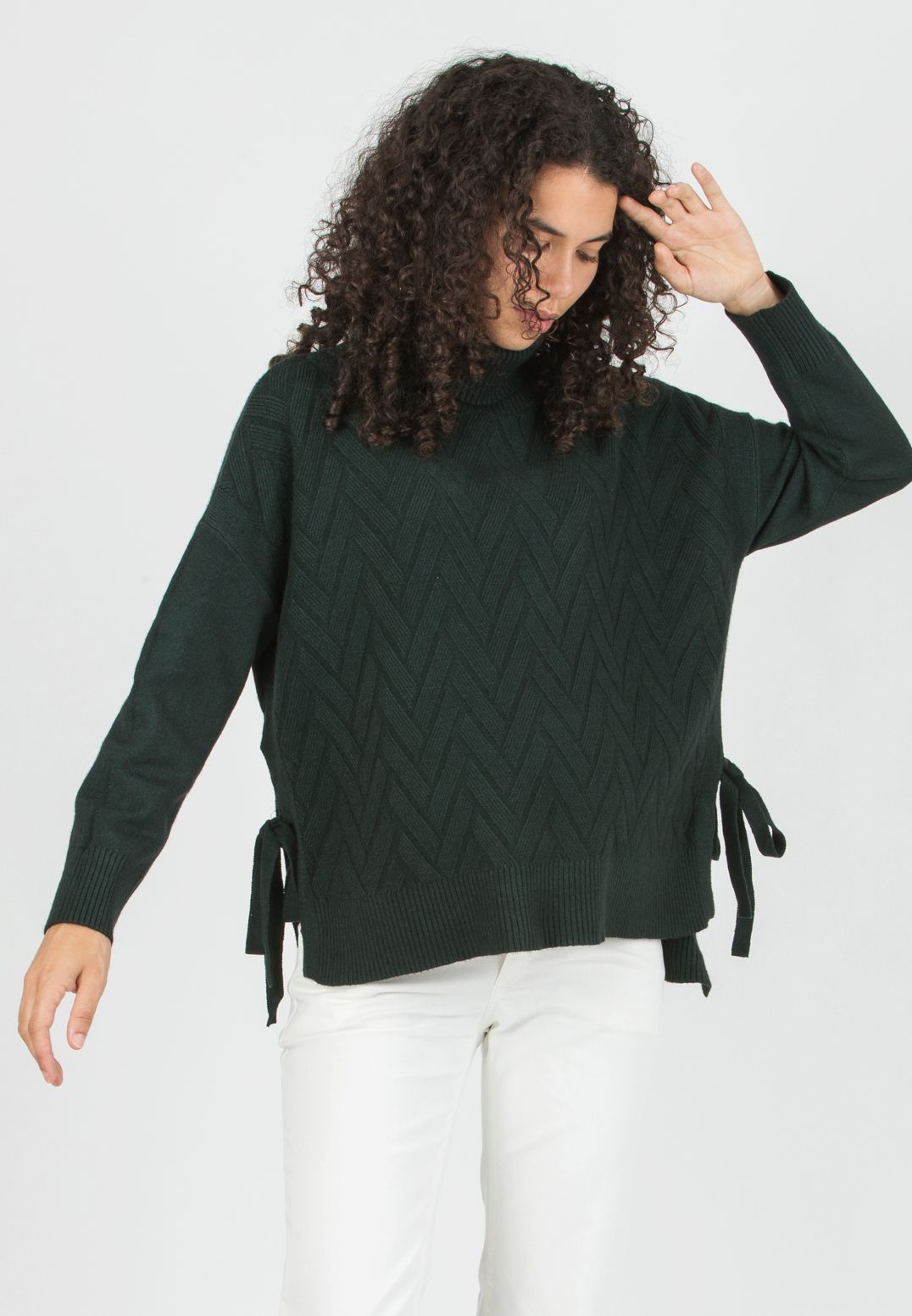 ALLISON -  Maternity & Nursing Wool Blend Sweater with Side Openings (Verde Scuro)
