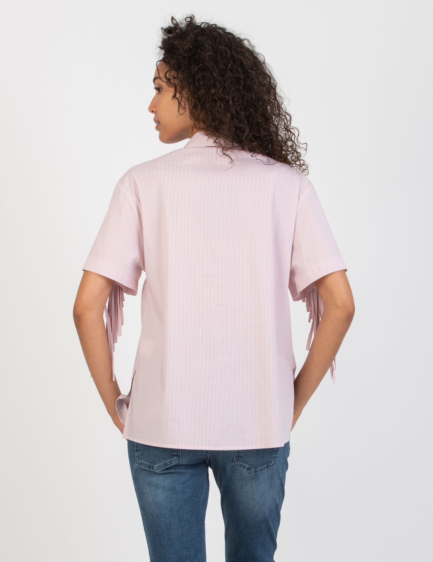FRANCY - Maternity & Nursing Shirt with Fringes (Pink, XS)