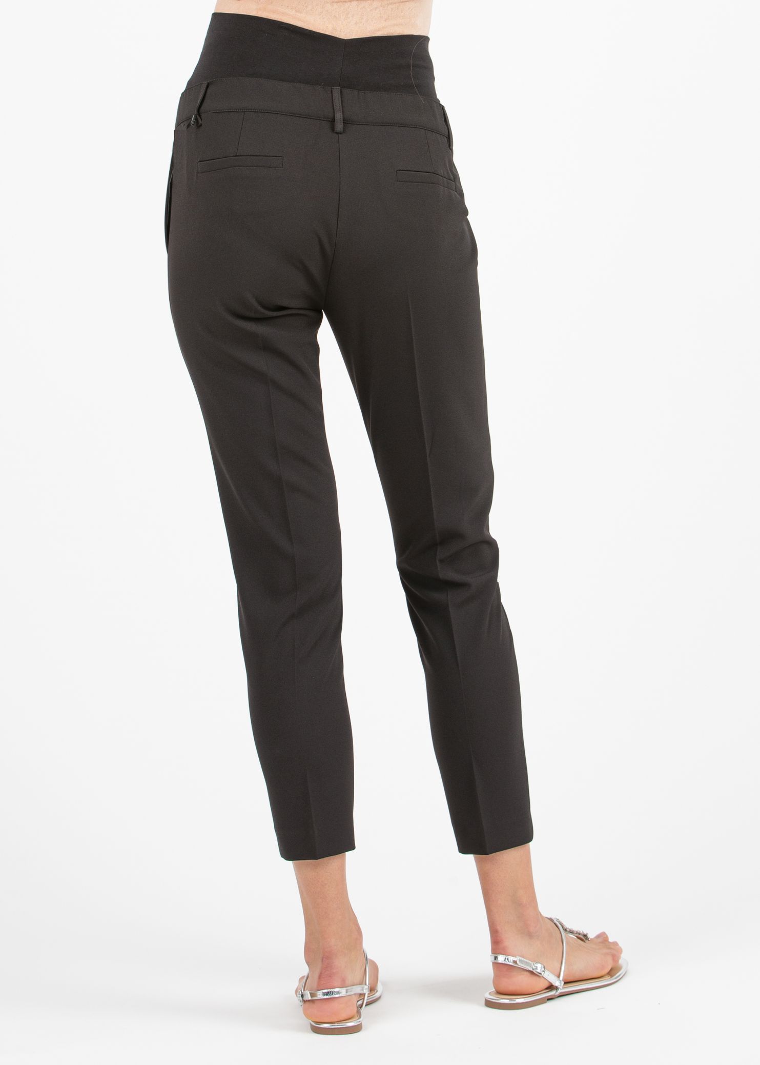 TABATA - Pantalone Slim Premaman in Crêpe Cady (Nero, XS)