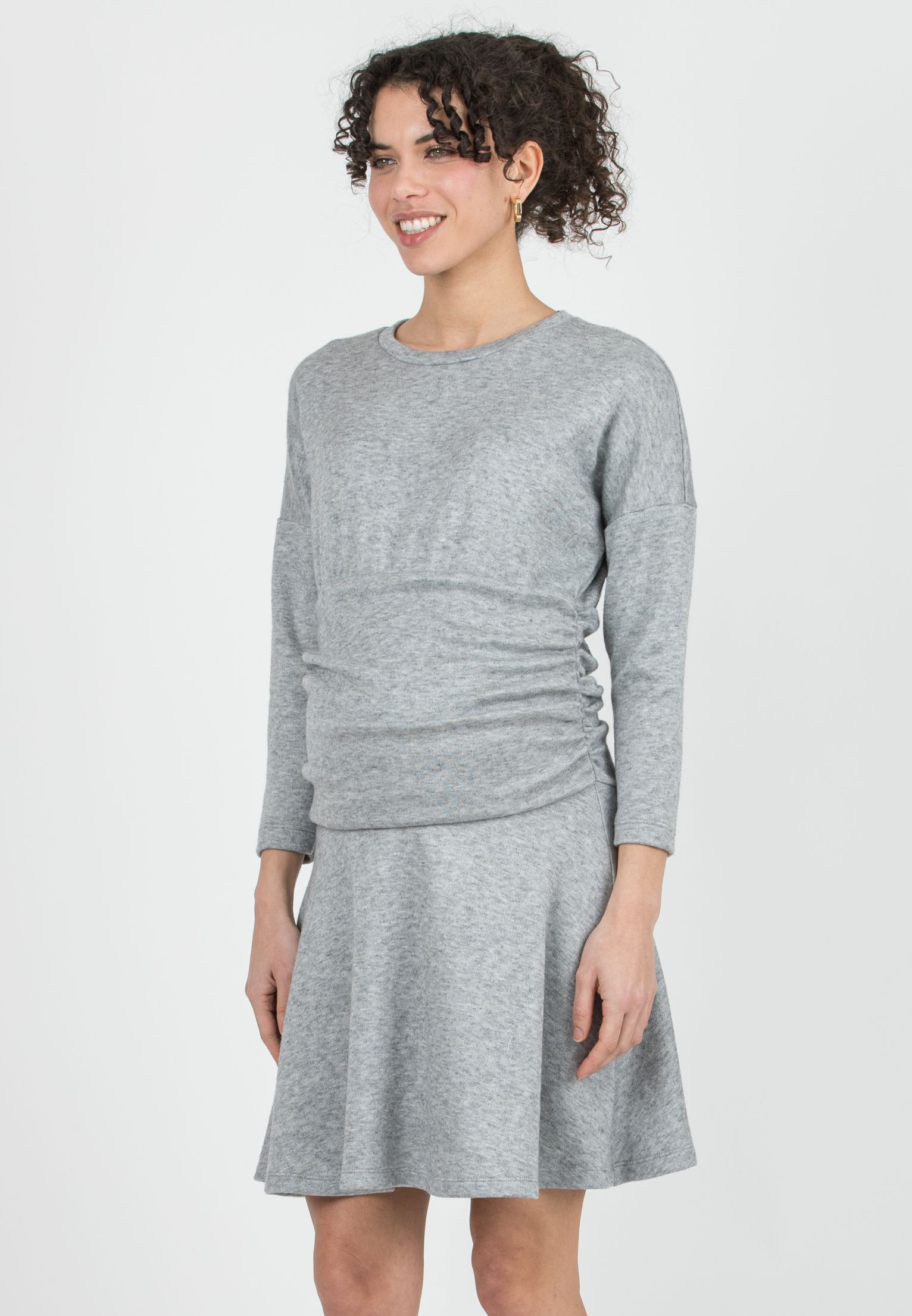 GEMMA - Abito Premaman con Fascione (Grigio Melange, XS)