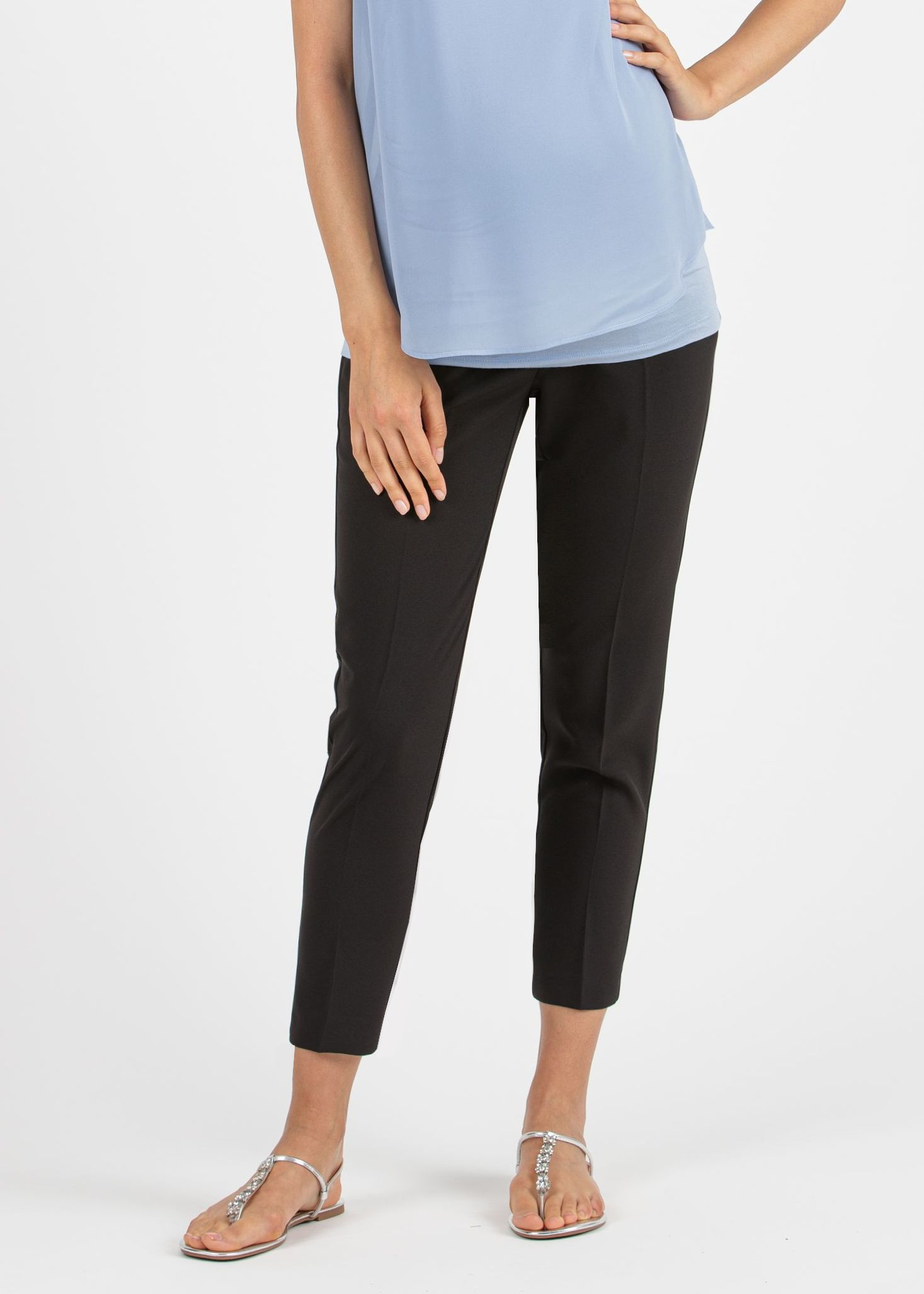TABATA - Pantalone Slim Premaman in Crêpe Cady (Nero, XS)