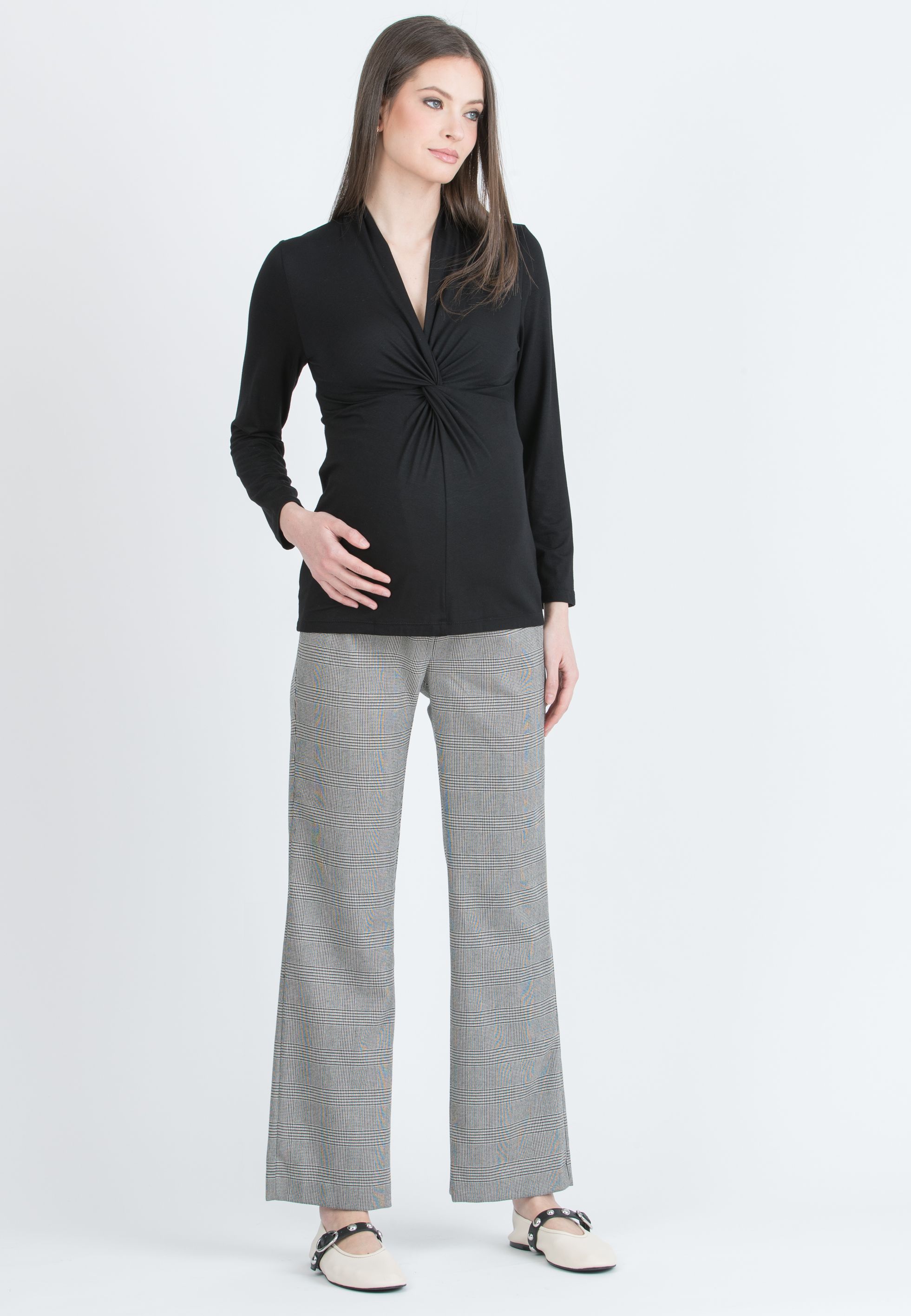 ALEX - Pantalone Premaman in Fantasia (Nero)